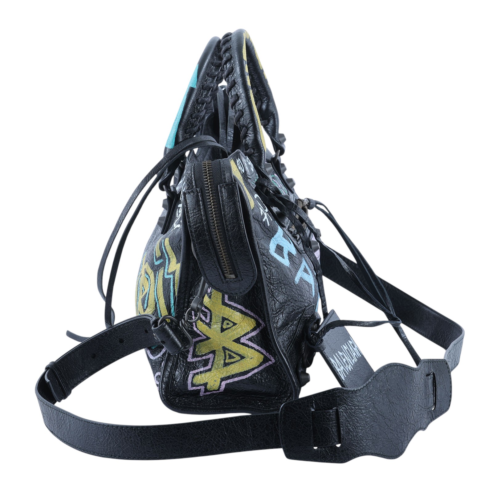 巴黎世家 BALENCIAGA CLassic City S 機車包 4316210FE1T 黑彩色塗鴉機車包 無附屬品