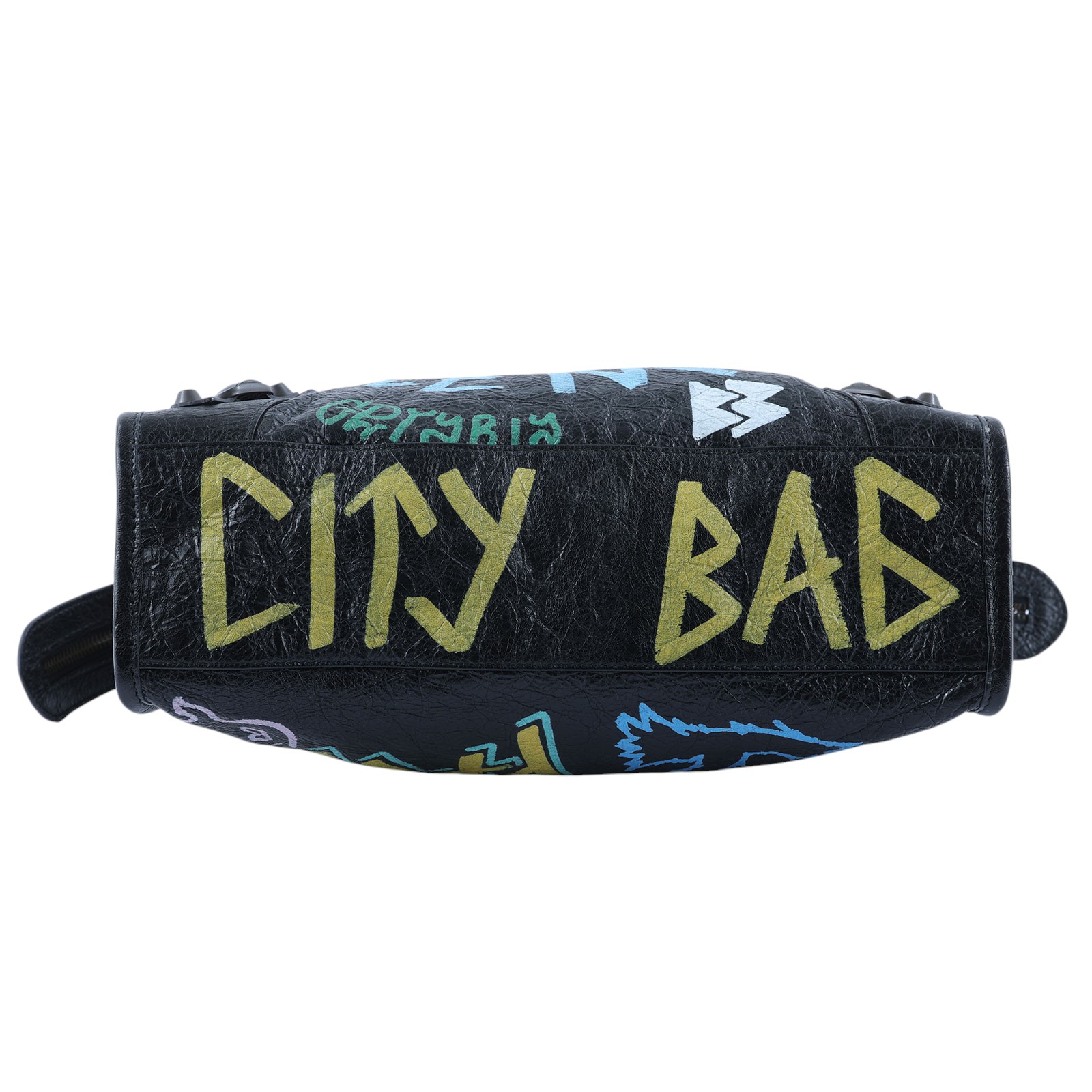 巴黎世家 BALENCIAGA CLassic City S 機車包 4316210FE1T 黑彩色塗鴉機車包 無附屬品