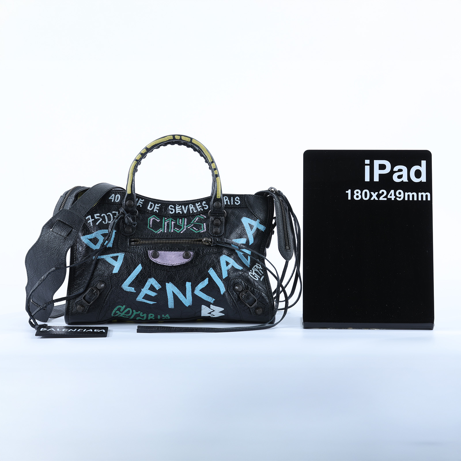 巴黎世家 BALENCIAGA CLassic City S 機車包 4316210FE1T 黑彩色塗鴉機車包 無附屬品
