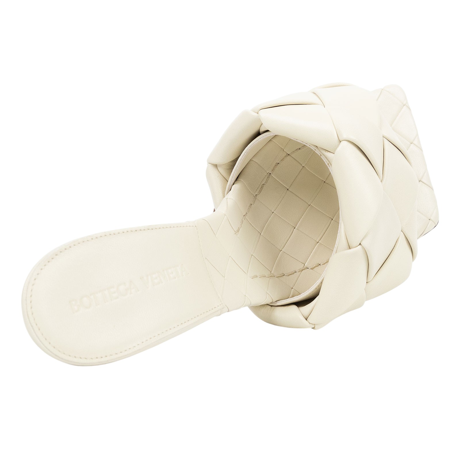 寶緹嘉 BOTTEGA VENETA Maxi Intrecciato 編織 涼鞋  米編織LIDO 跟鞋 原廠盒子/防塵袋