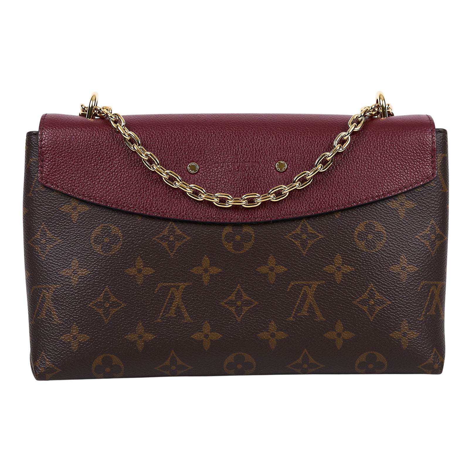 路易威登 LOUIS VUITTON Saint Placide 鍊條包 M43715 晶片款 原花拚紅牛皮金扣Sanit Placide斜背鍊包 防塵袋