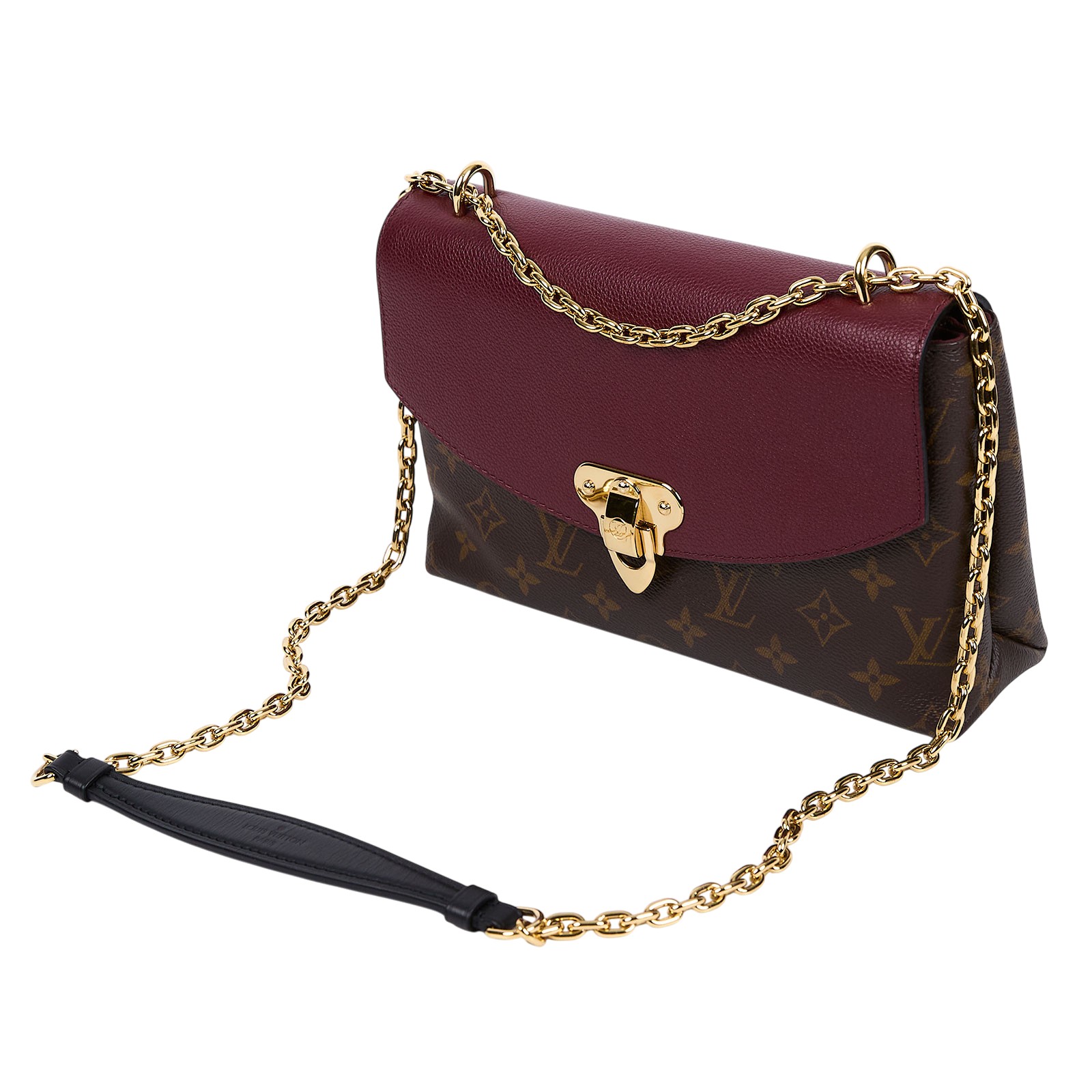 路易威登 LOUIS VUITTON Saint Placide 鍊條包 M43715 晶片款 原花拚紅牛皮金扣Sanit Placide斜背鍊包 防塵袋