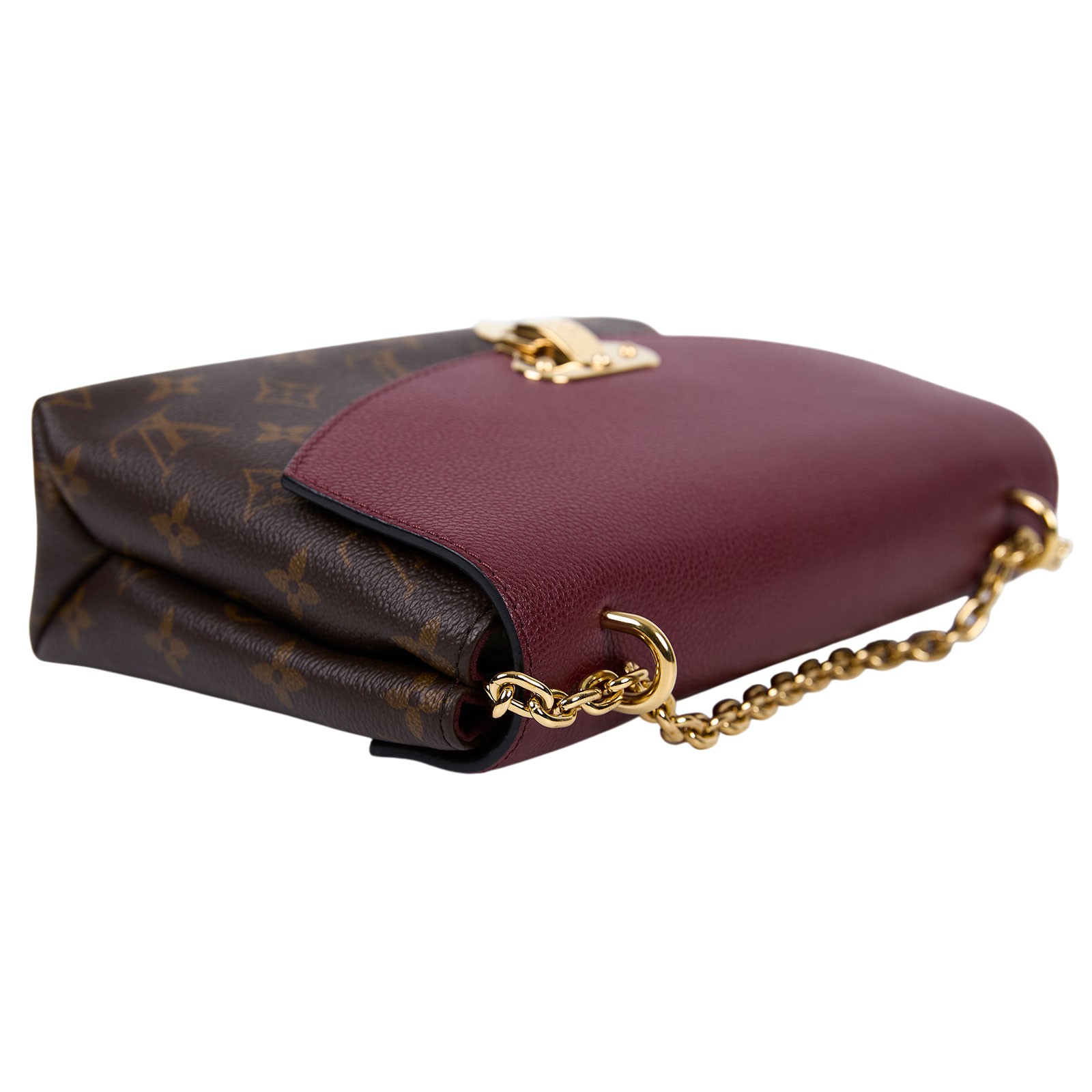 路易威登 LOUIS VUITTON Saint Placide 鍊條包 M43715 晶片款 原花拚紅牛皮金扣Sanit Placide斜背鍊包 防塵袋