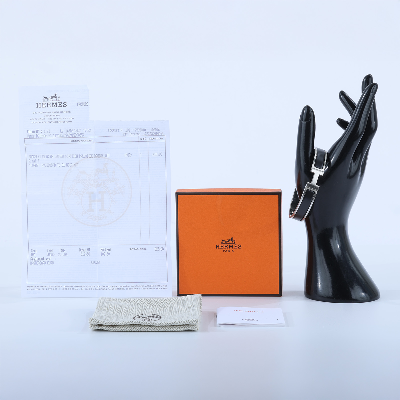 愛馬仕 Hermes Clic H GM 手環 啞光黑色 H703203FB01T6 H703203FB/FI 02 13  原廠盒子/防塵袋/購買證明