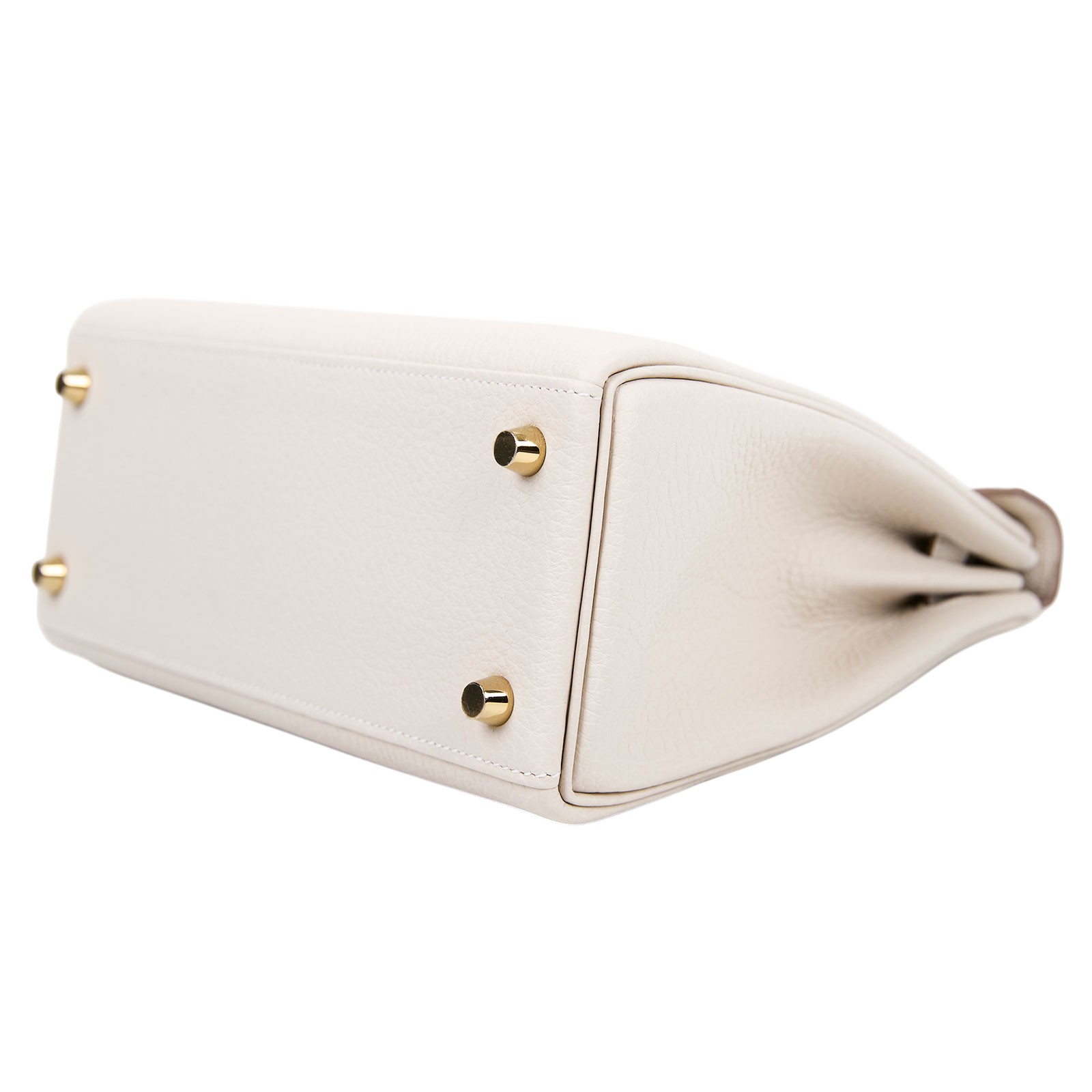 愛馬仕 Hermes Kelly Bag 凱莉包 25 KL25 K刻 奶昔白金釦KELLY25 原廠盒子/防塵袋/鎖組/背帶