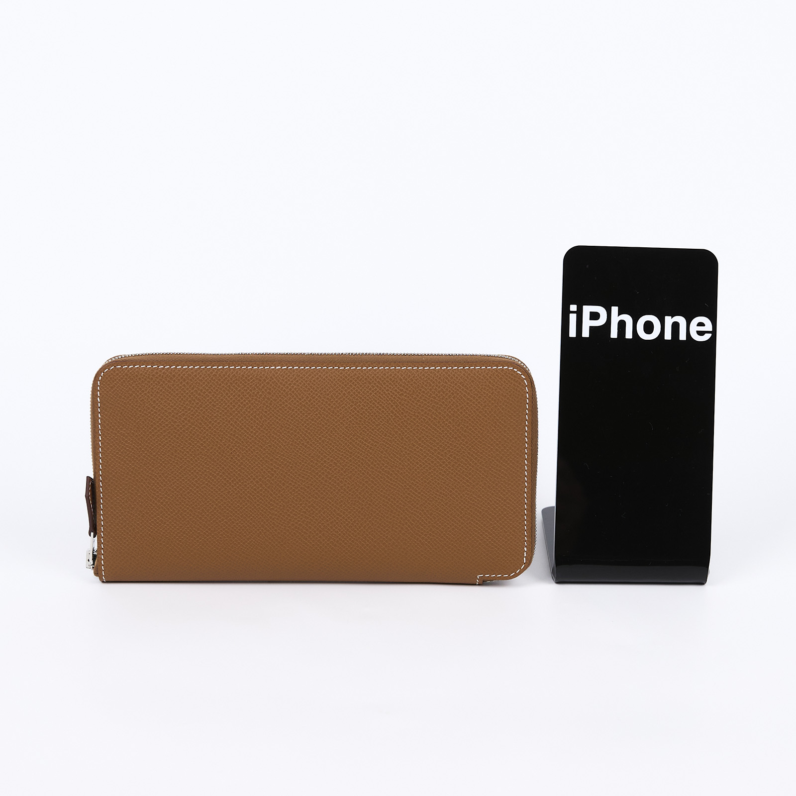 愛馬仕 Hermes SilkIn 拉鍊 長夾 錢包 SILKL W刻 金棕絲巾長夾 原廠盒子