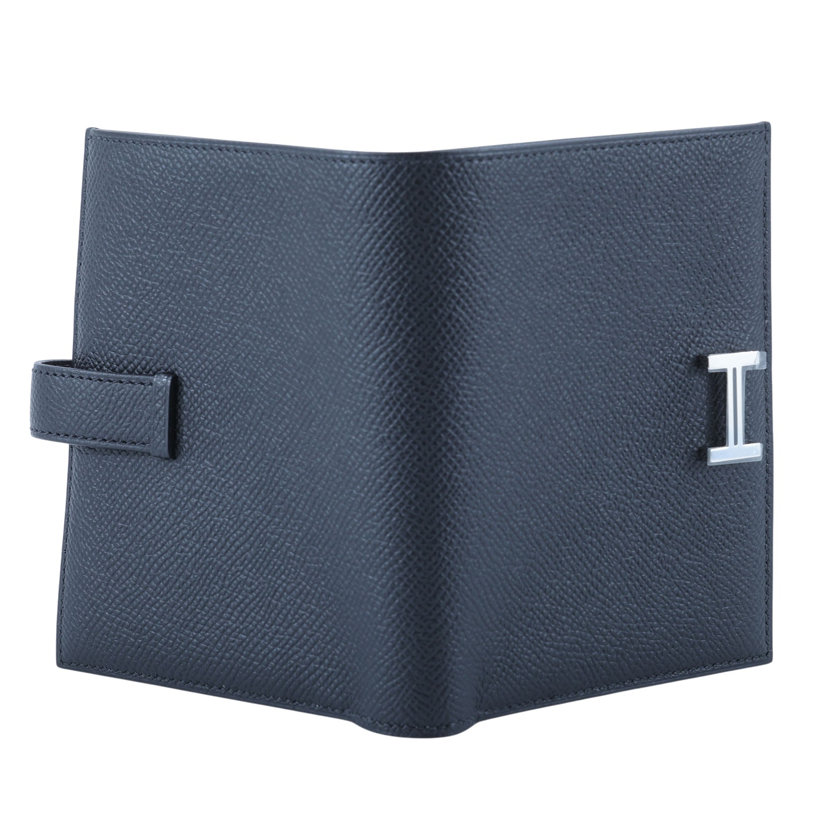 愛馬仕 Hermes Bearn 短夾 BEARN W刻 黑銀Bearn短夾 原廠盒子