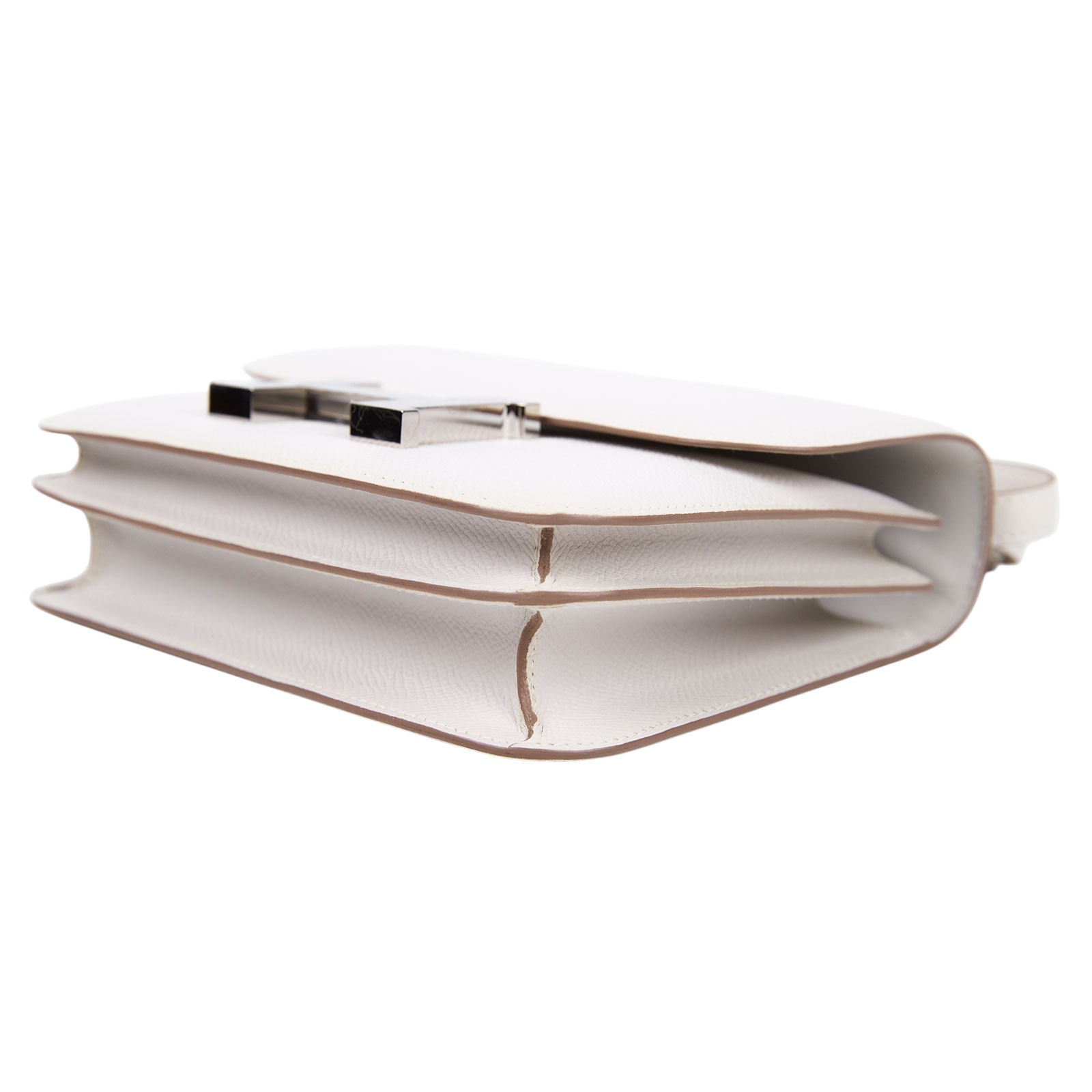 愛馬仕 Hermes Constance Bag 康康包 MIni 18  銀色五金 奶灰色 H083905CKM4 /B刻  原廠盒子/防塵袋/購買證明影本