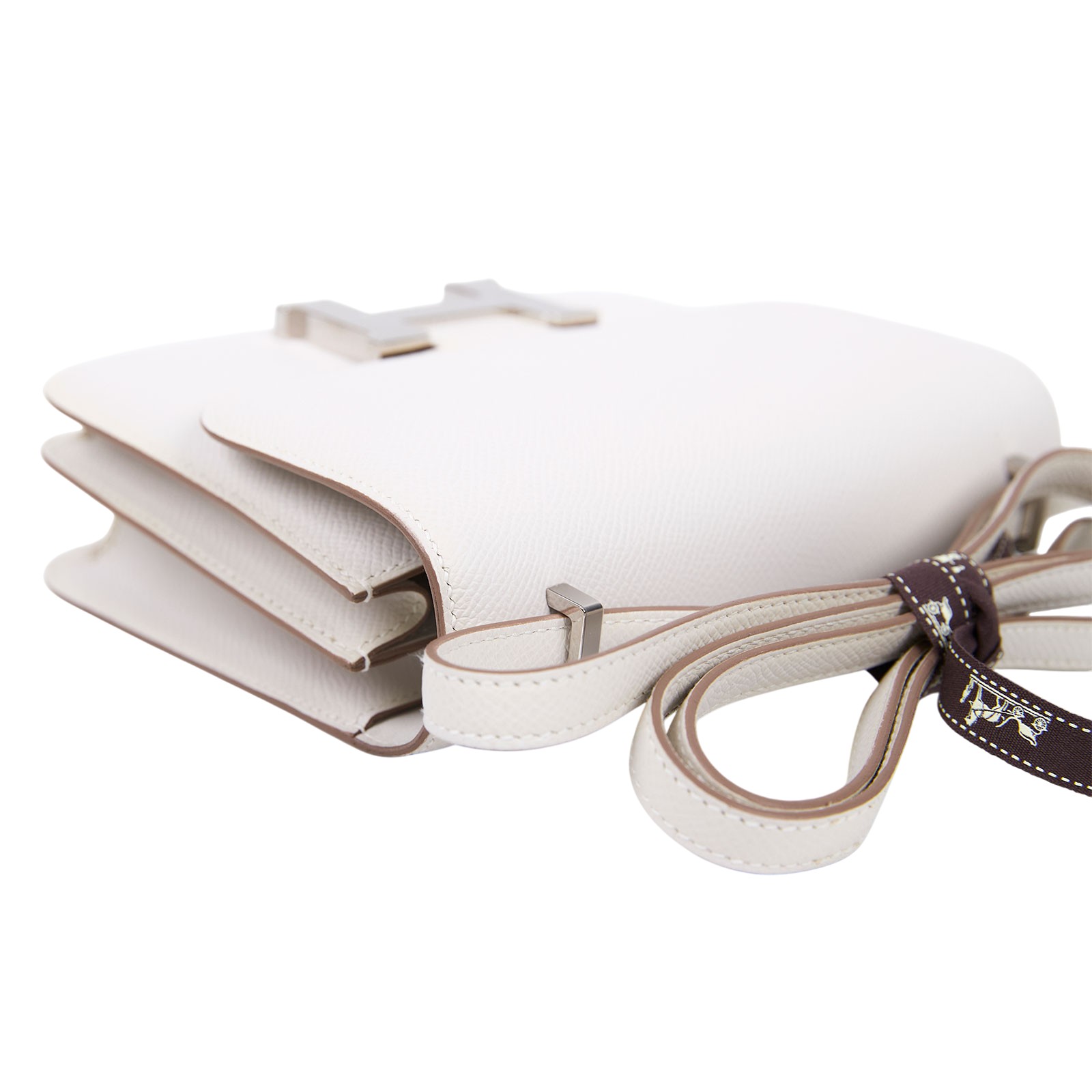 愛馬仕 Hermes Constance Bag 康康包 MIni 18  銀色五金 奶灰色 H083905CKM4 /B刻  原廠盒子/防塵袋/購買證明影本