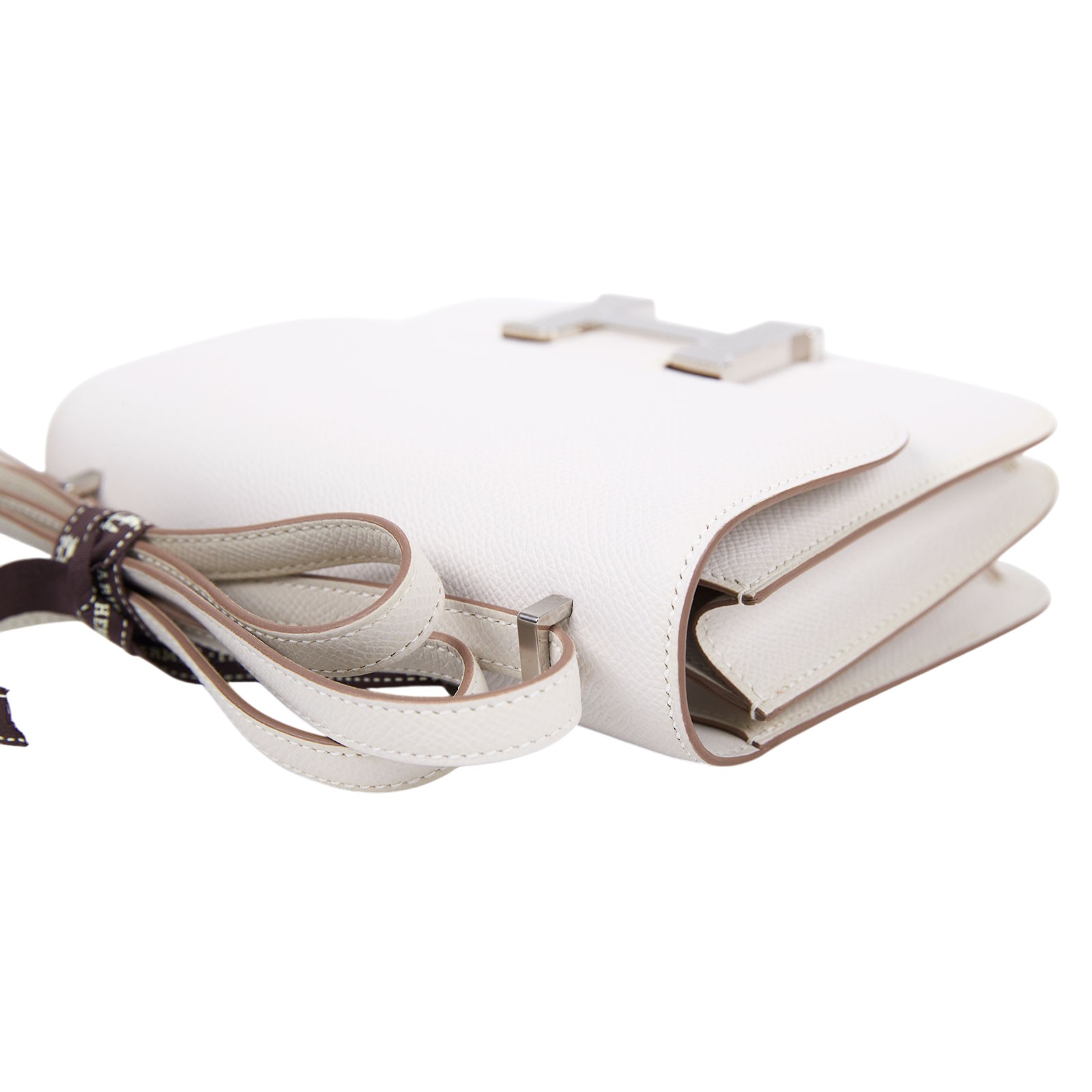 愛馬仕 Hermes Constance Bag 康康包 MIni 18  銀色五金 奶灰色 H083905CKM4 /B刻  原廠盒子/防塵袋/購買證明影本