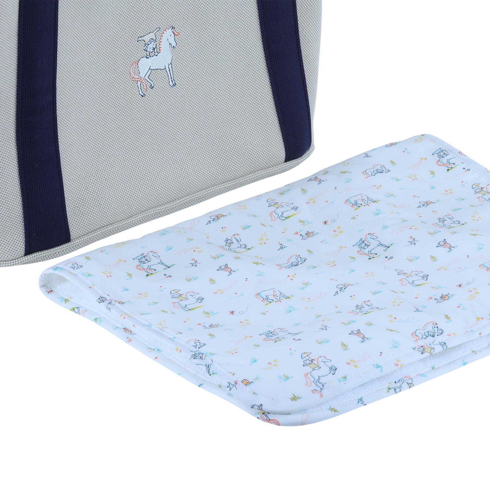 愛馬仕 Hermes Cabriole育兒包   卡其藍背袋媽媽包 原廠盒子/墊子