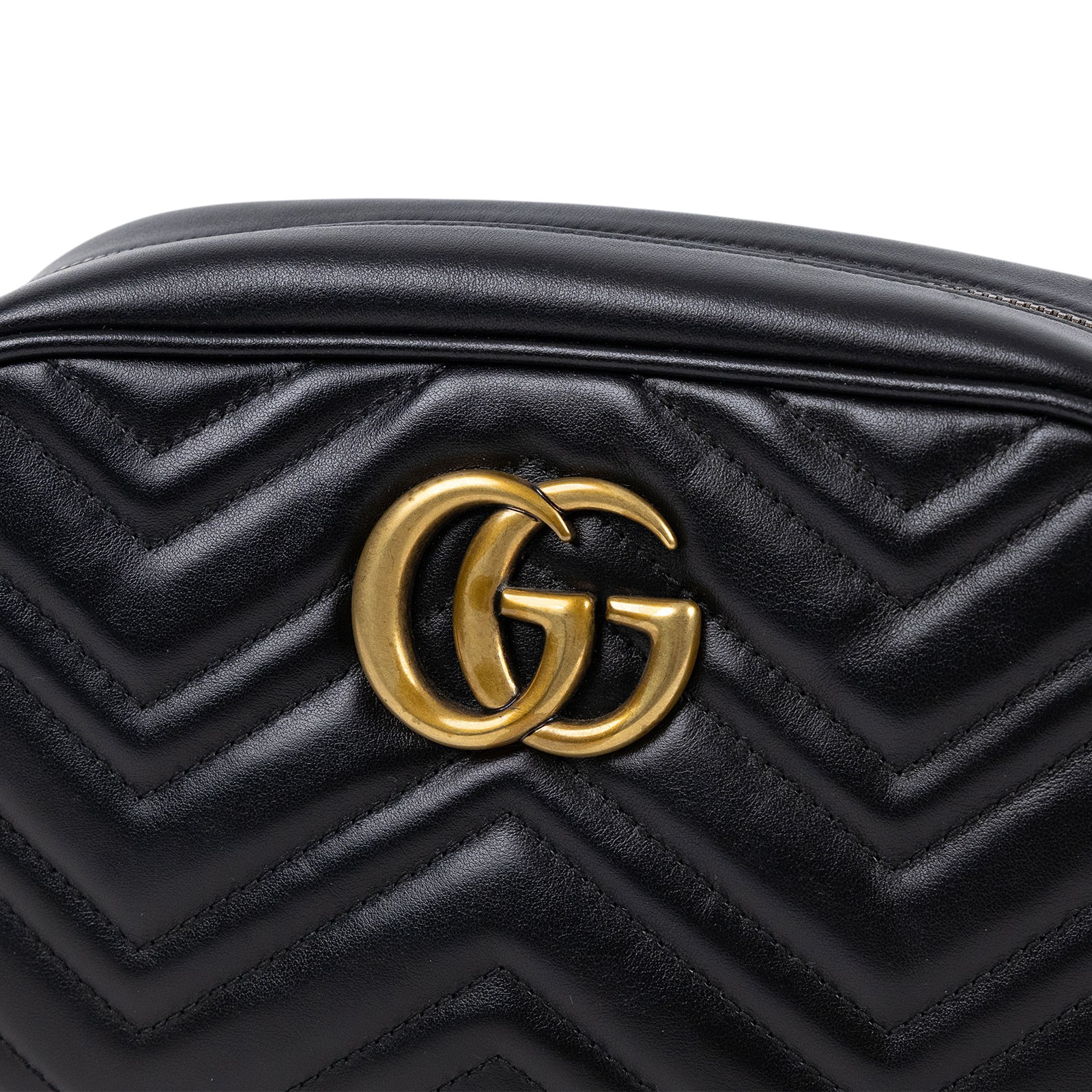 古馳 GUCCI GG Marmont 小型 絎縫 肩揹袋 447632 黑 GG Marmont 肩背包 原廠盒子/防塵袋