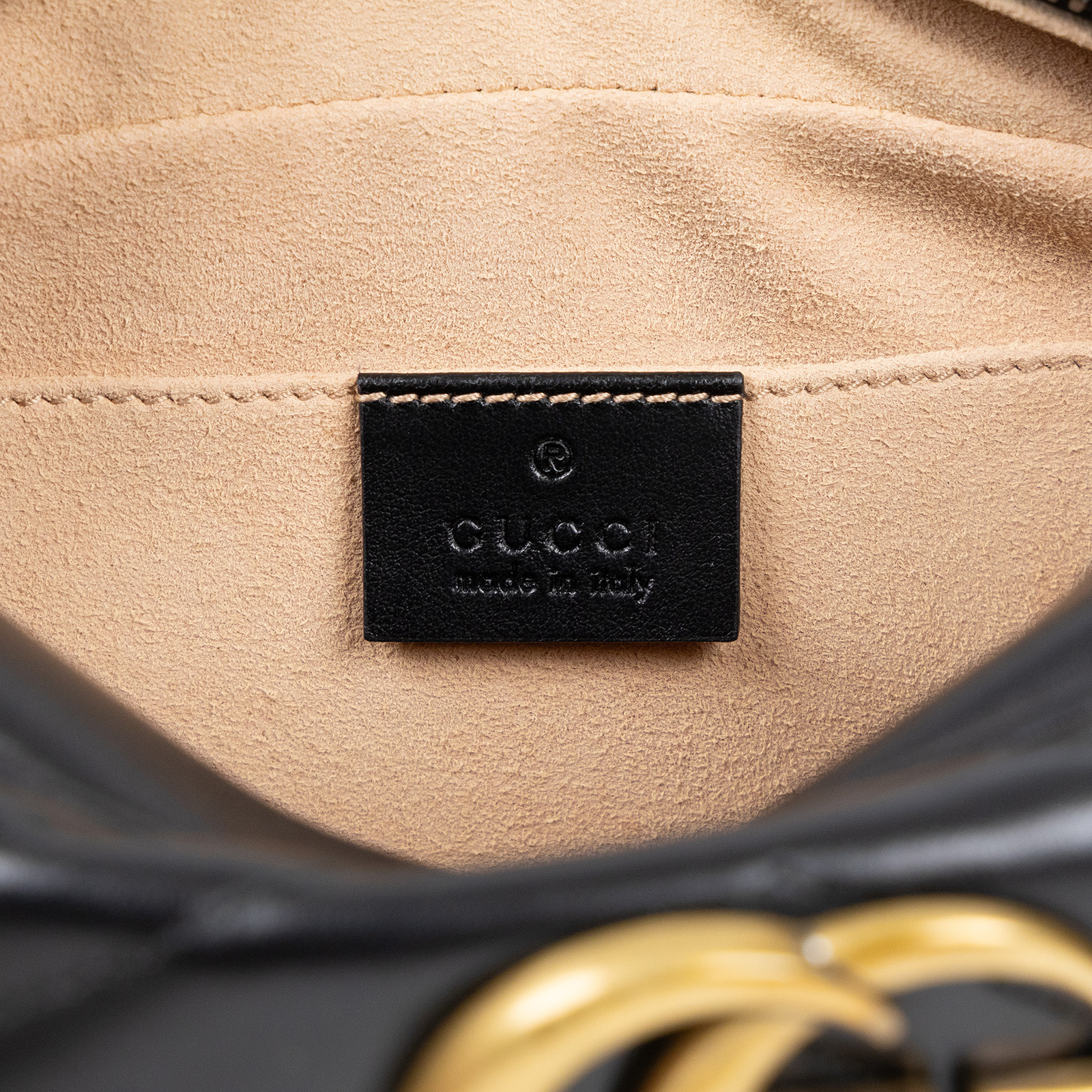 古馳 GUCCI GG Marmont 小型 絎縫 肩揹袋 447632 黑 GG Marmont 肩背包 原廠盒子/防塵袋