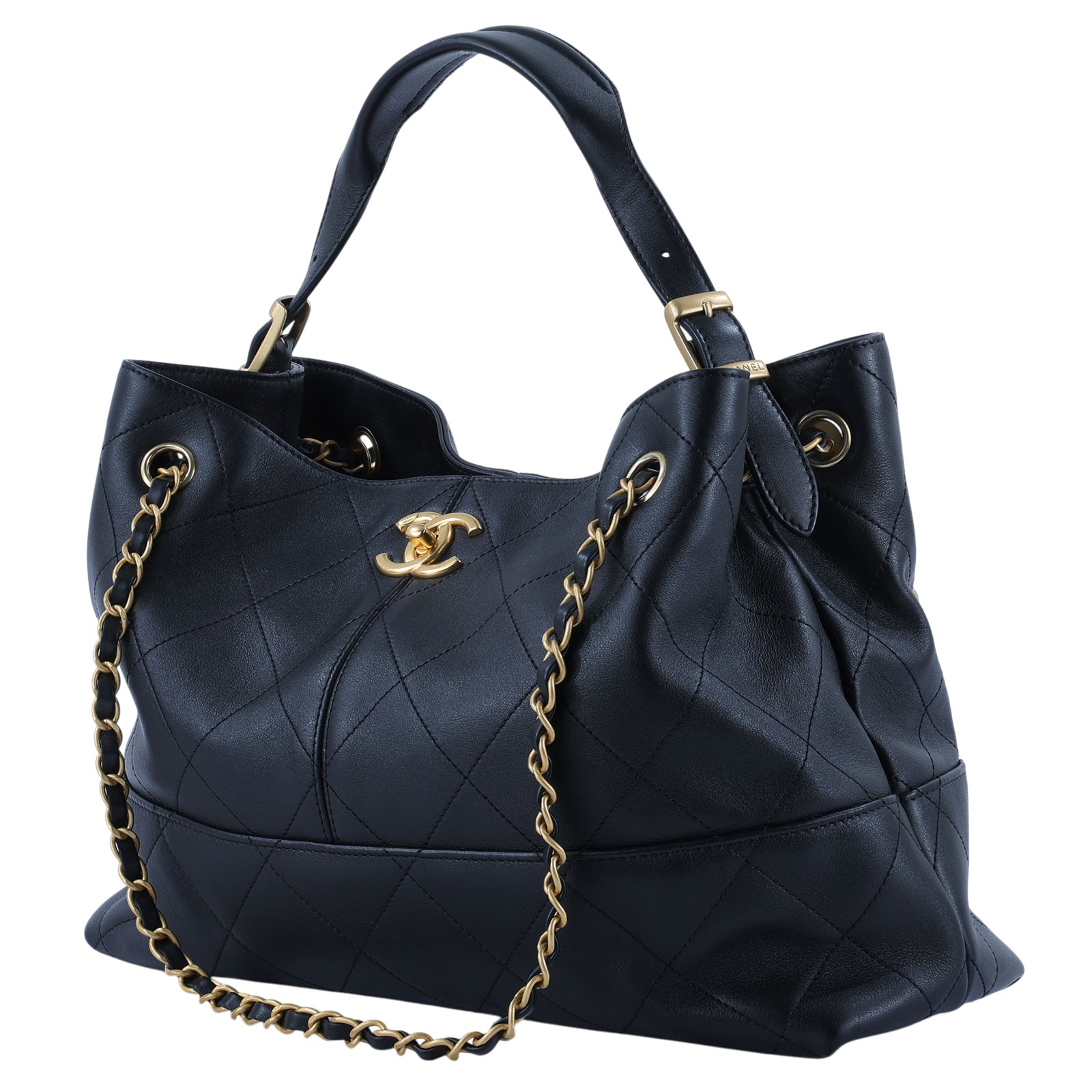 香奈兒 CHANEL 購物包  晶片款 25A黑牛托特包 無附屬品