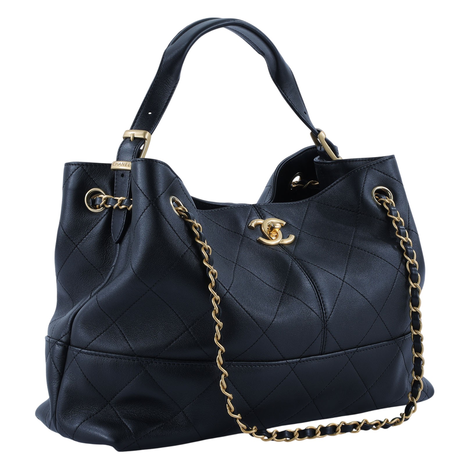 香奈兒 CHANEL 購物包  晶片款 25A黑牛托特包 無附屬品