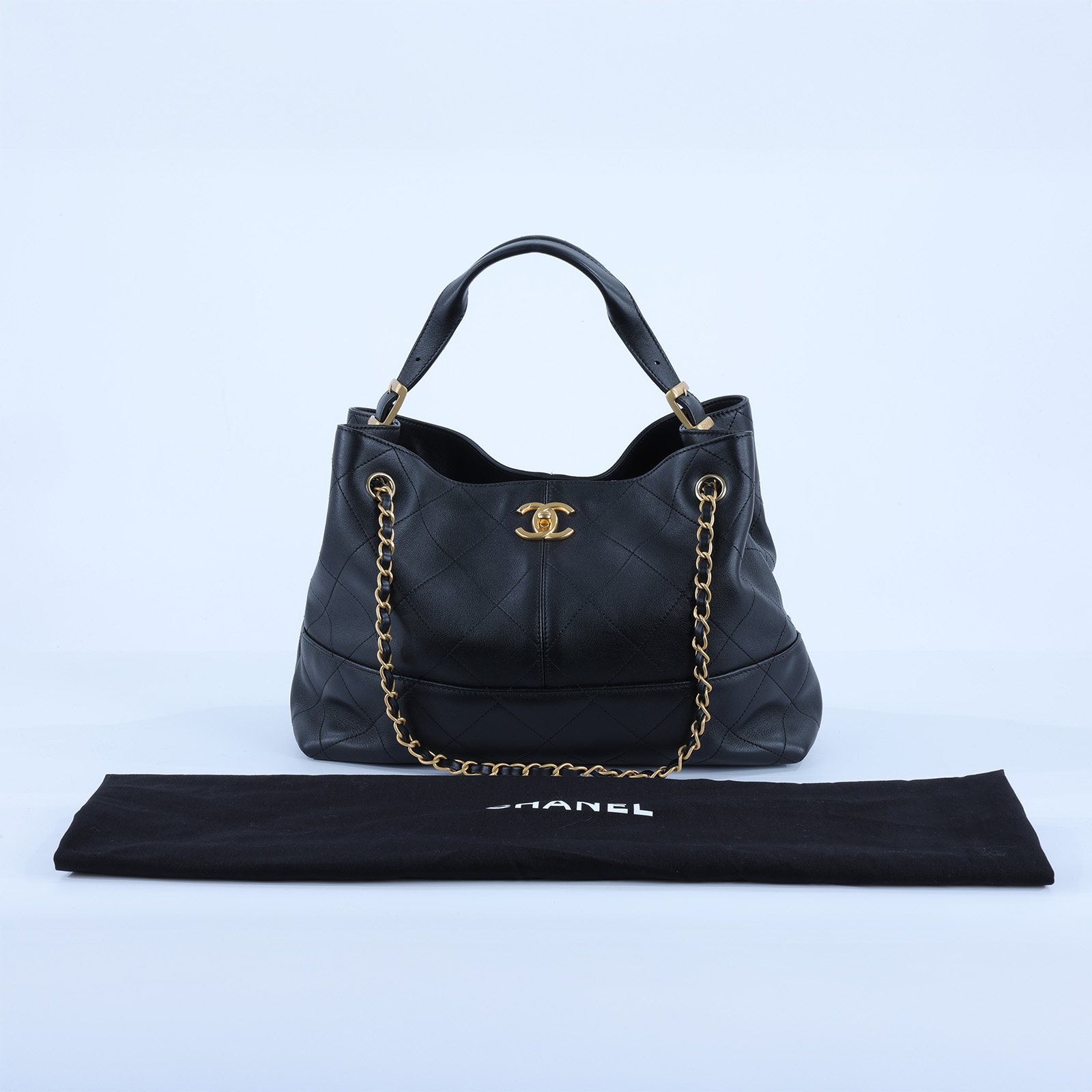 香奈兒 CHANEL 購物包  晶片款 25A黑牛托特包 無附屬品