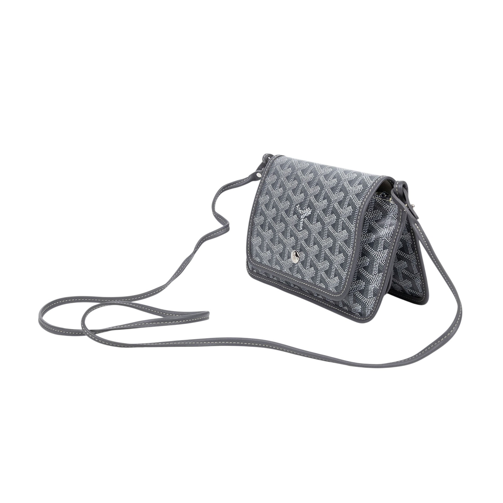 高雅德 GOYARD Plumet Pocket Wallet 肩背 隨身錢包 PLUMETPMLTY 灰PLUMET 購買證明