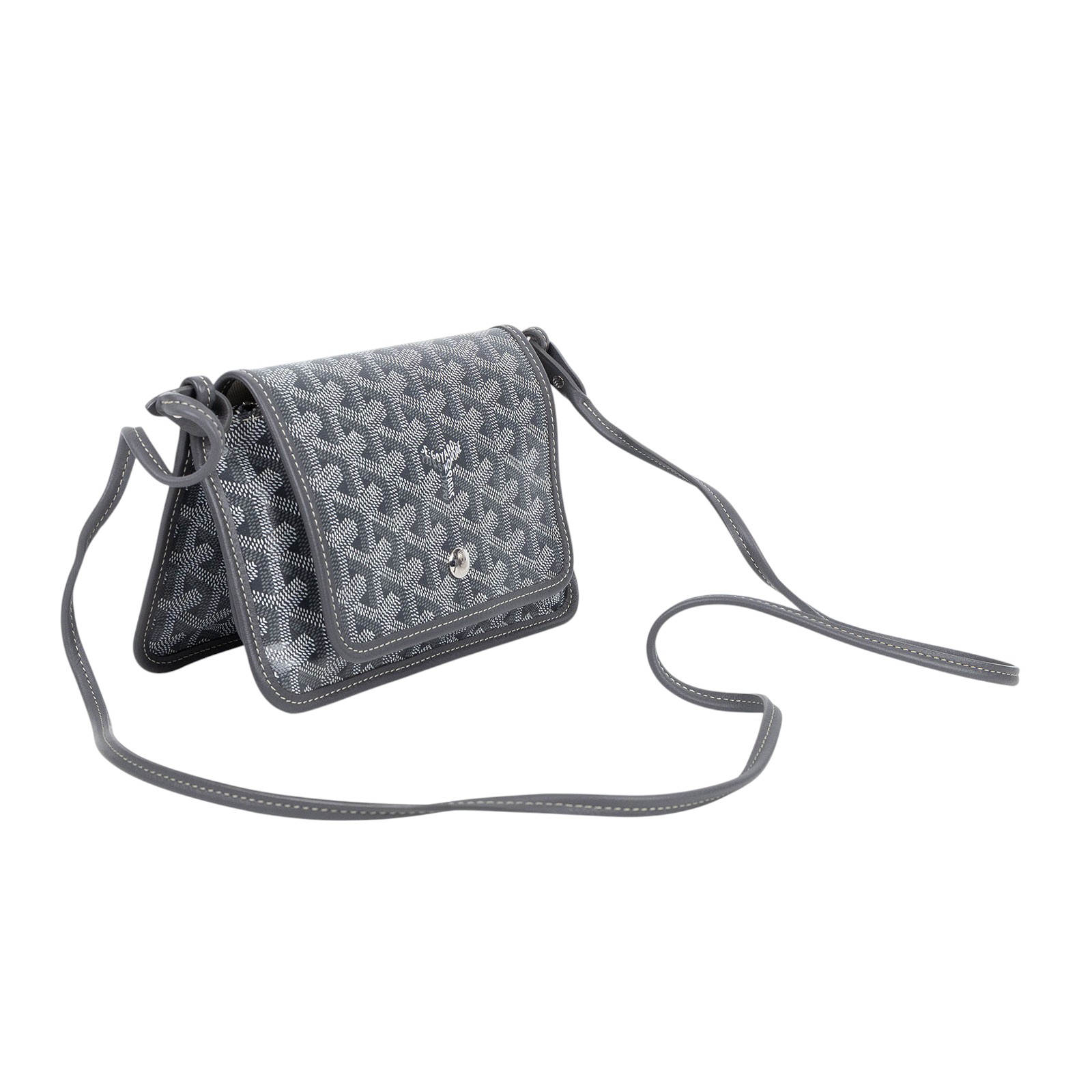 高雅德 GOYARD Plumet Pocket Wallet 肩背 隨身錢包 PLUMETPMLTY 灰PLUMET 購買證明