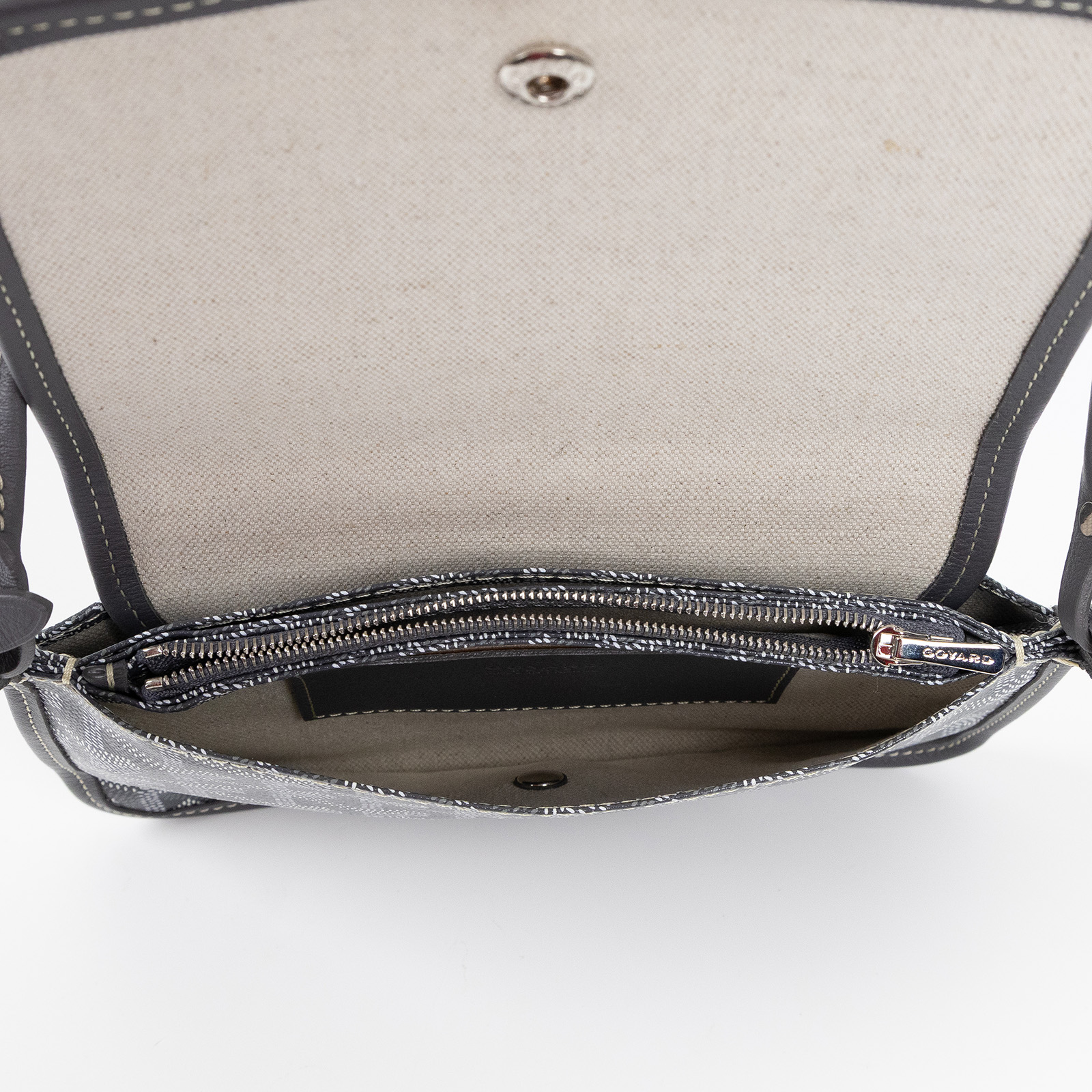 高雅德 GOYARD Plumet Pocket Wallet 肩背 隨身錢包 PLUMETPMLTY 灰PLUMET 購買證明