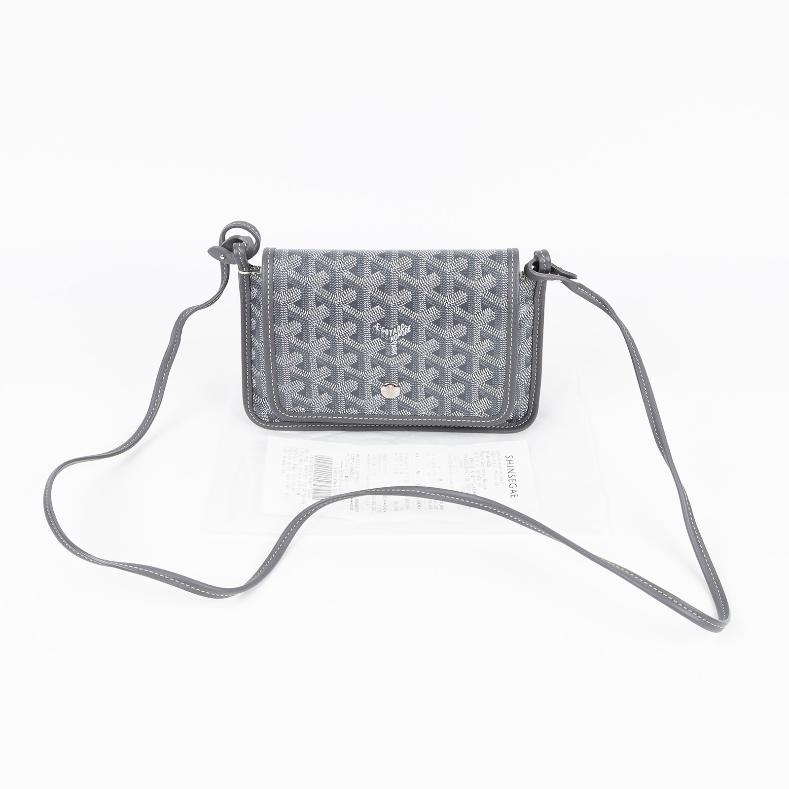 高雅德 GOYARD Plumet Pocket Wallet 肩背 隨身錢包 PLUMETPMLTY 灰PLUMET 購買證明