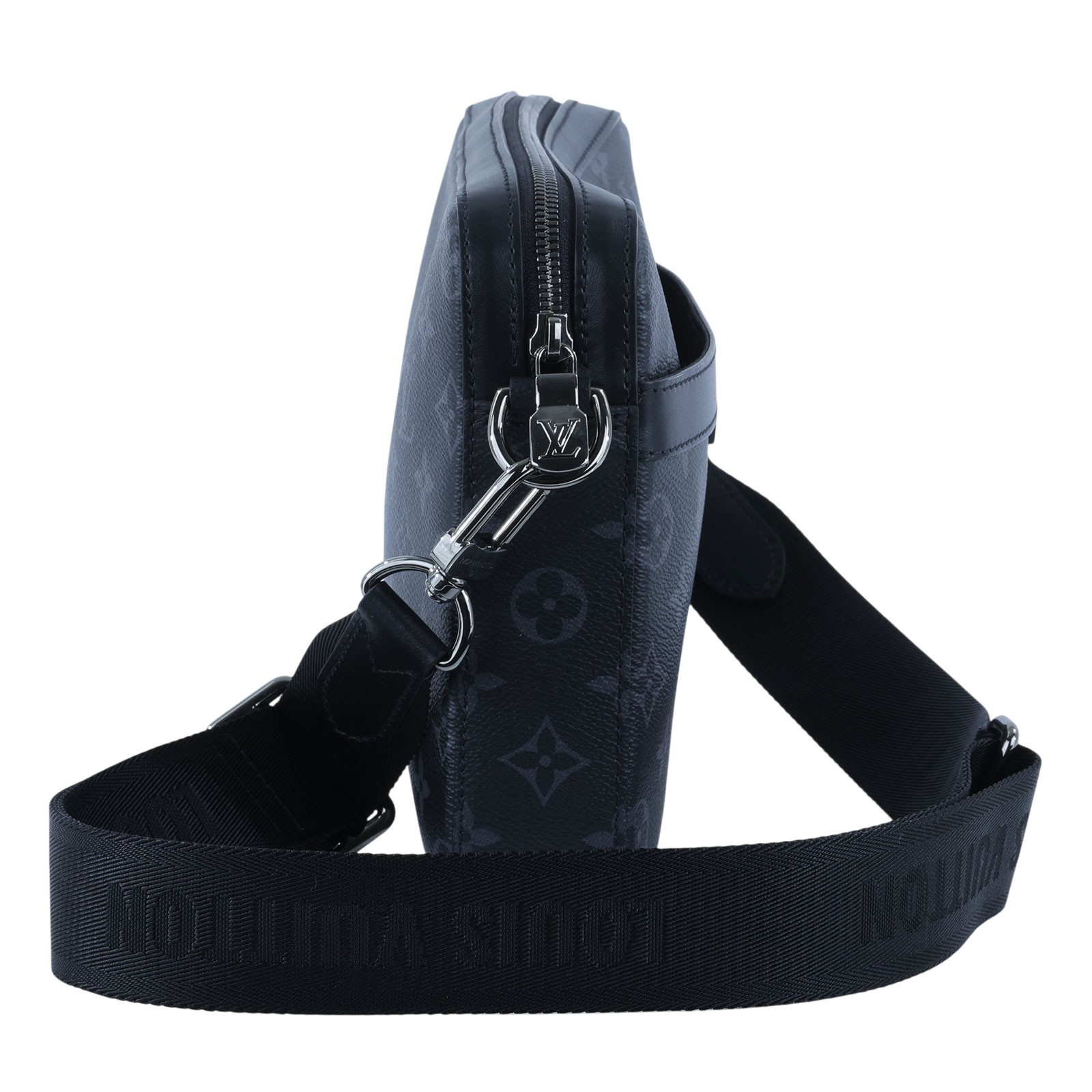 路易威登 LOUIS VUITTON Trio 郵差包 Eclipse帆布 黑色 灰色 M69443 晶片款  原廠盒子/防塵袋/內袋