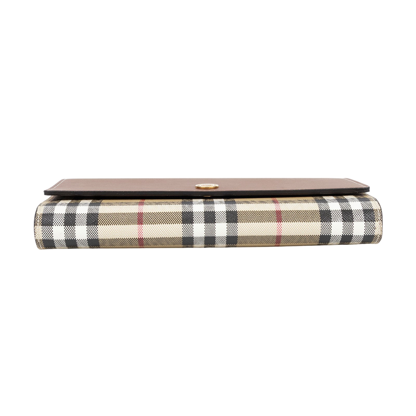 博柏利 BURBERRY 錢包 肩背 長夾 8058002 格紋牛皮釦式斜背WOC 防塵袋