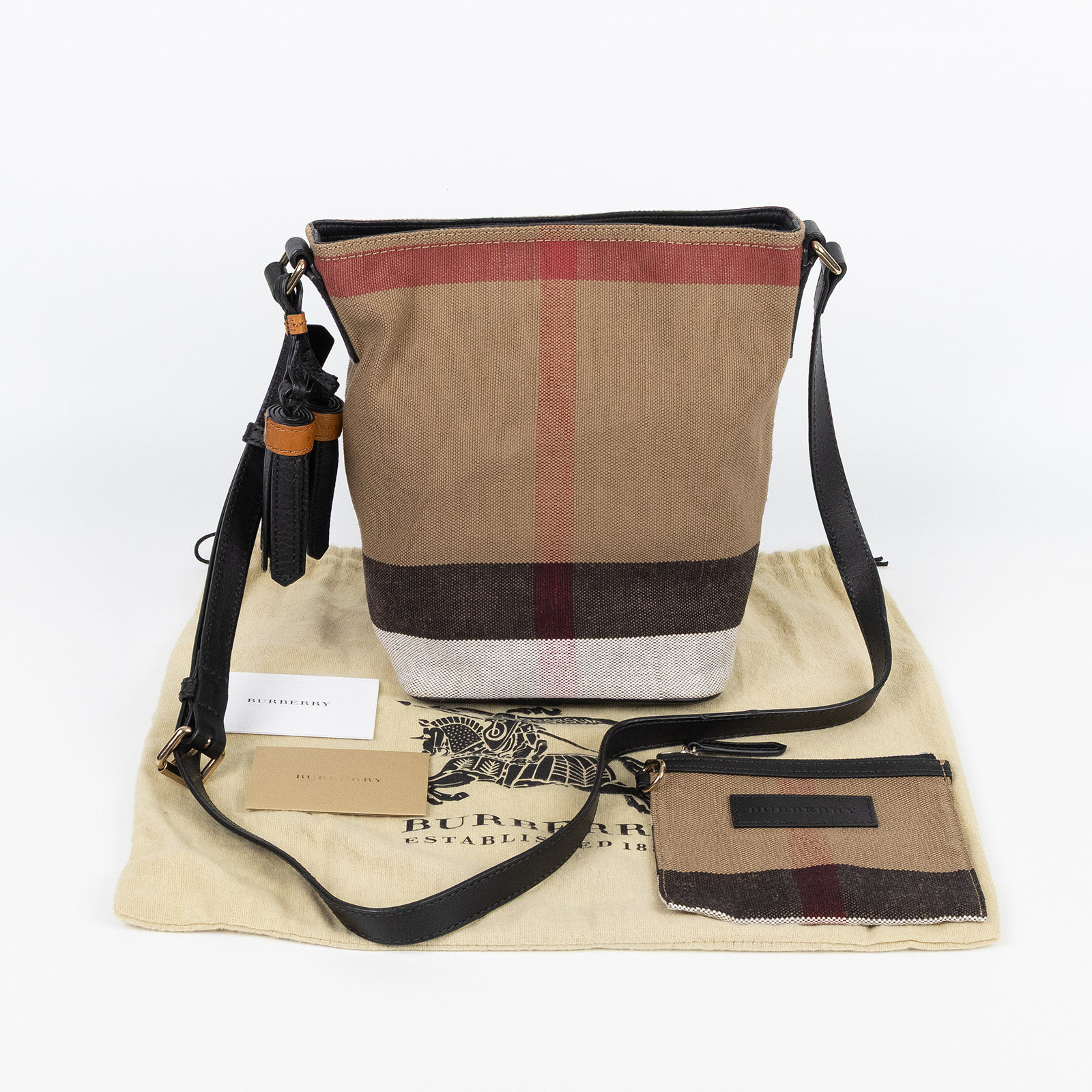 博柏利 BURBERRY 水桶包 3997284 格紋水桶包 防塵袋