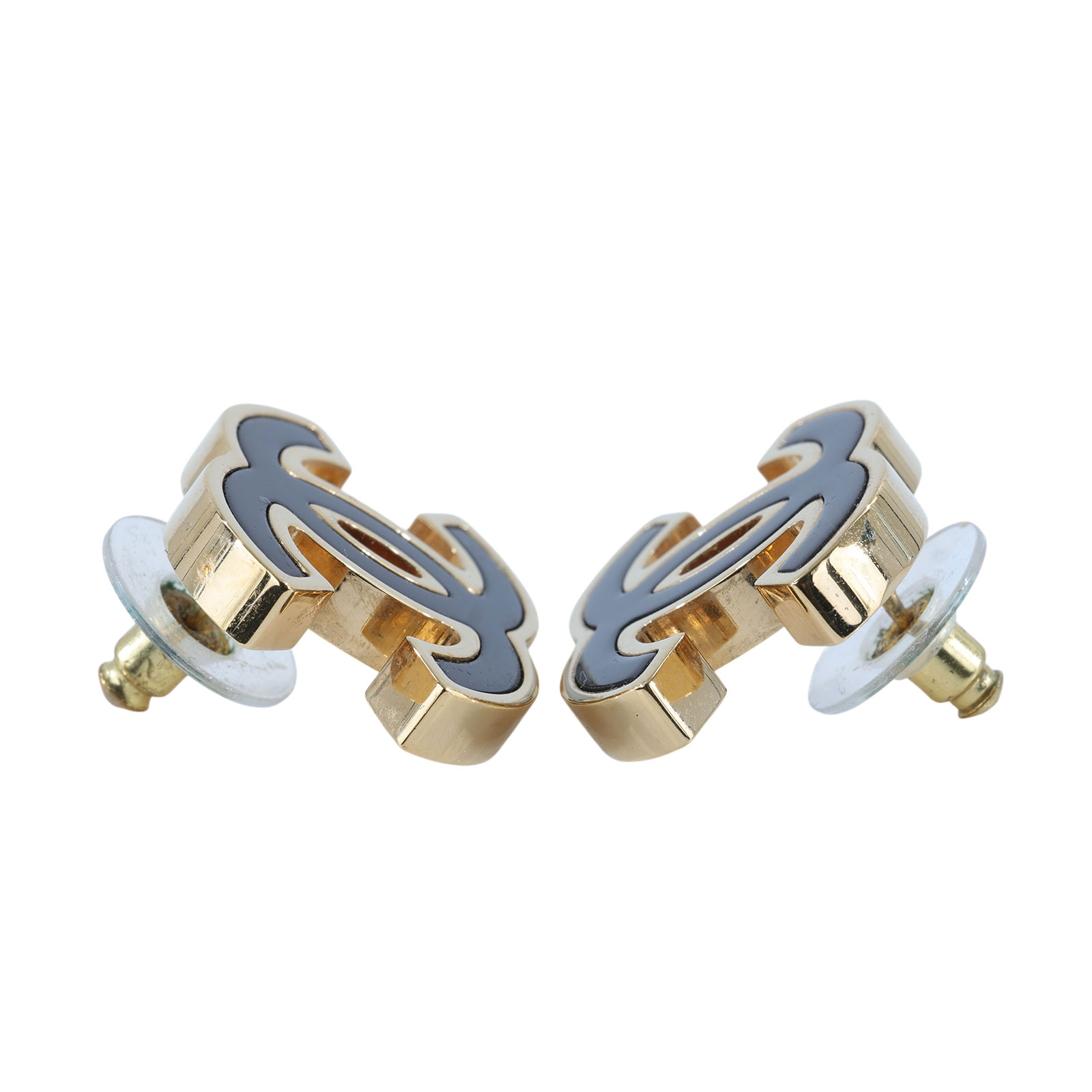 香奈兒 CHANEL 雙C LOGO 耳環 黑色 金色 B24B 黑金色雙C耳環 原廠盒子/購買證明