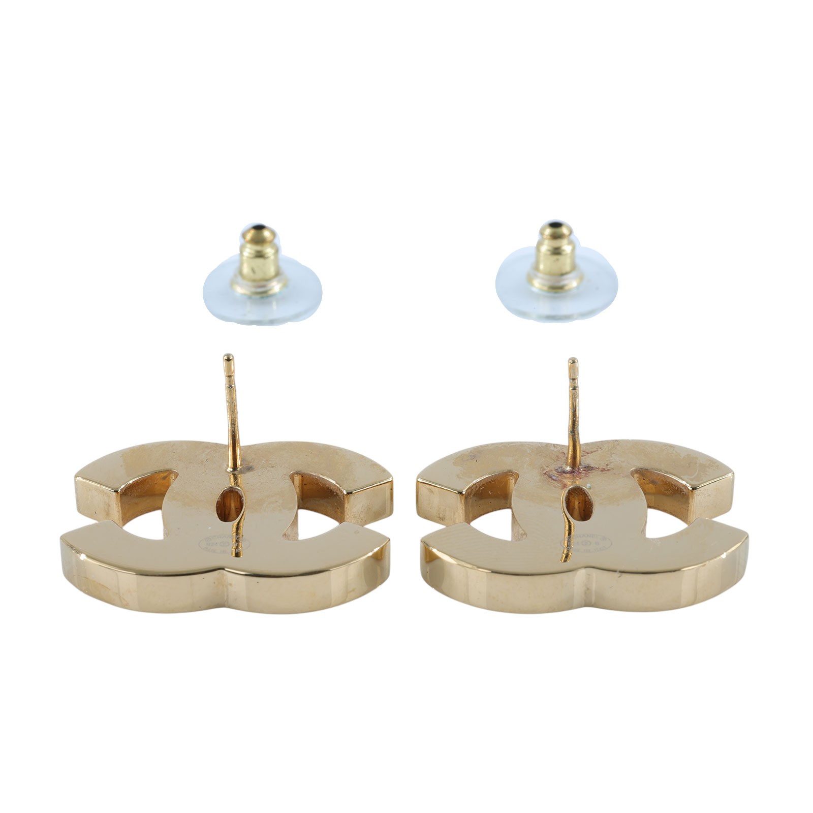 香奈兒 CHANEL 雙C LOGO 耳環 黑色 金色 B24B 黑金色雙C耳環 原廠盒子/購買證明