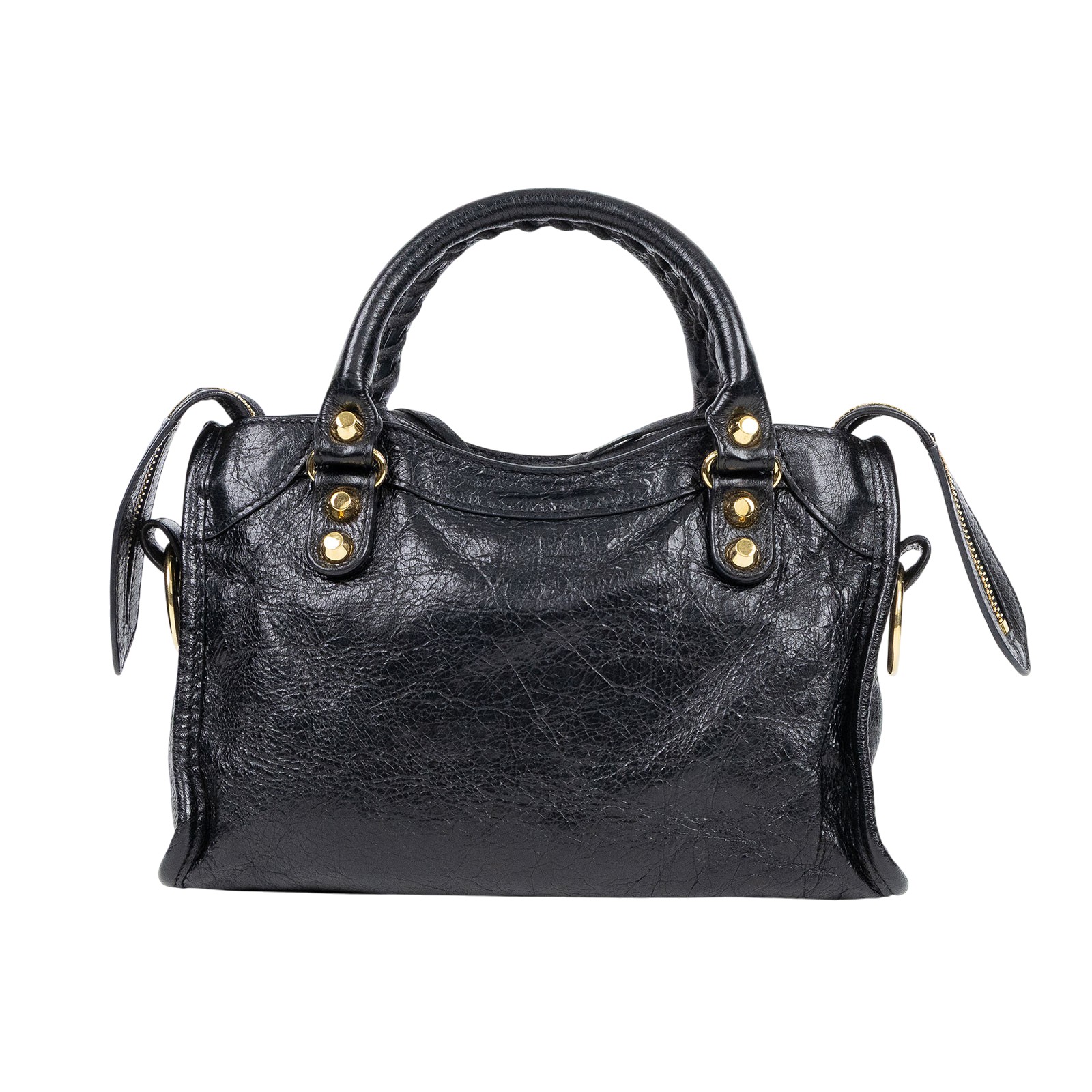 巴黎世家 BALENCIAGA Mini City 機車包 300295D94JN 黑金CITY MINI 防塵袋/鏡子