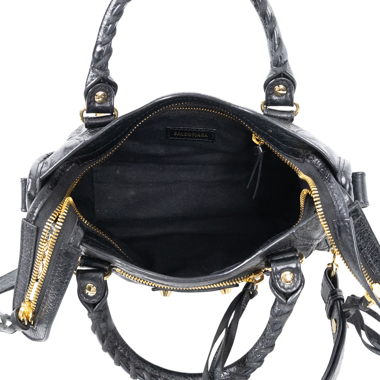 巴黎世家 BALENCIAGA Mini City 機車包 300295D94JN 黑金CITY MINI 防塵袋/鏡子