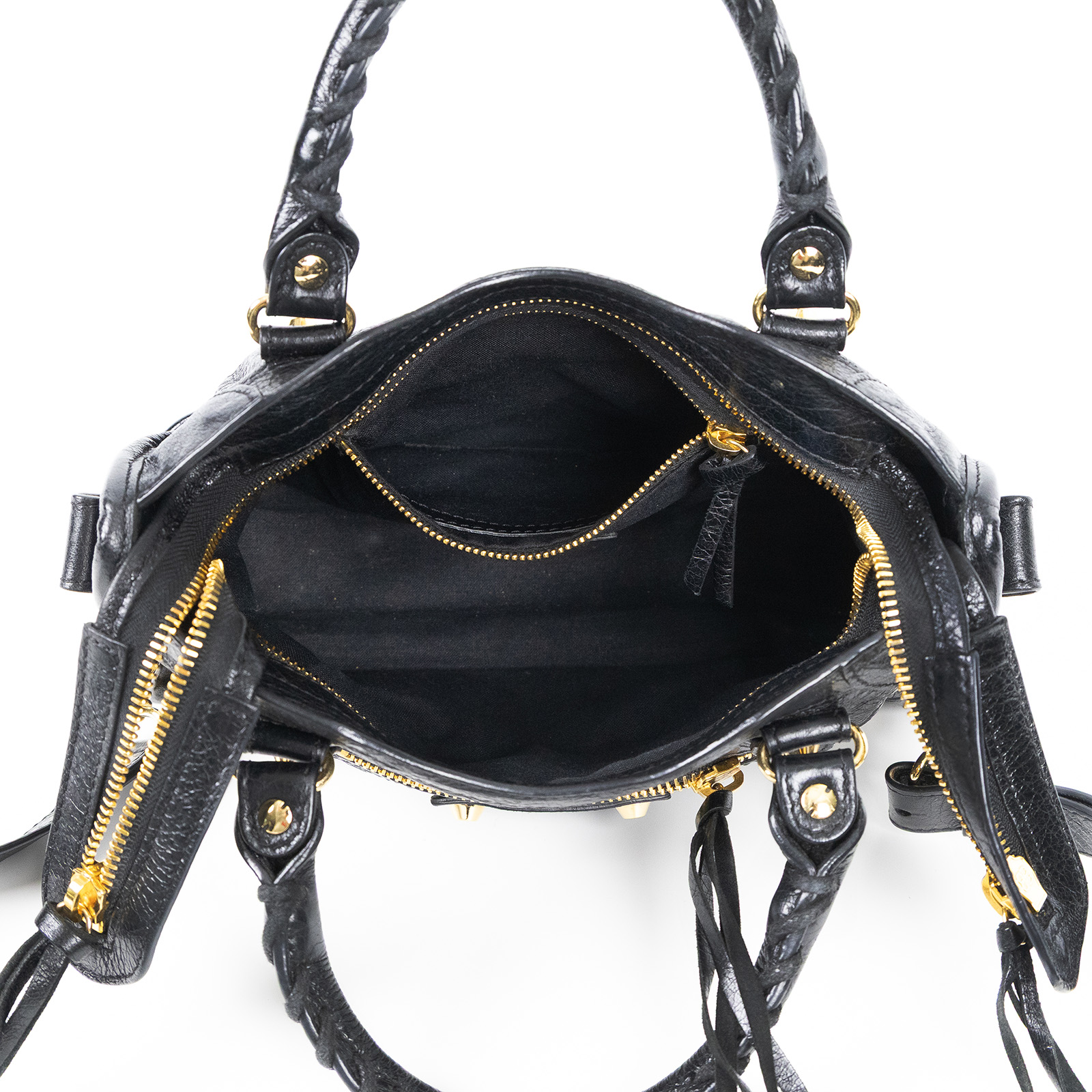 巴黎世家 BALENCIAGA Mini City 機車包 300295D94JN 黑金CITY MINI 防塵袋/鏡子