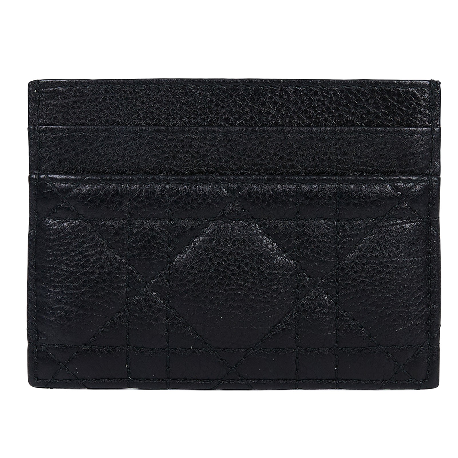 迪奧 CHRISTIAN DIOR Caro 5 隔層卡片套 卡夾 小牛皮 S5130UWHC 黑藤格卡夾 防塵袋/原廠盒子