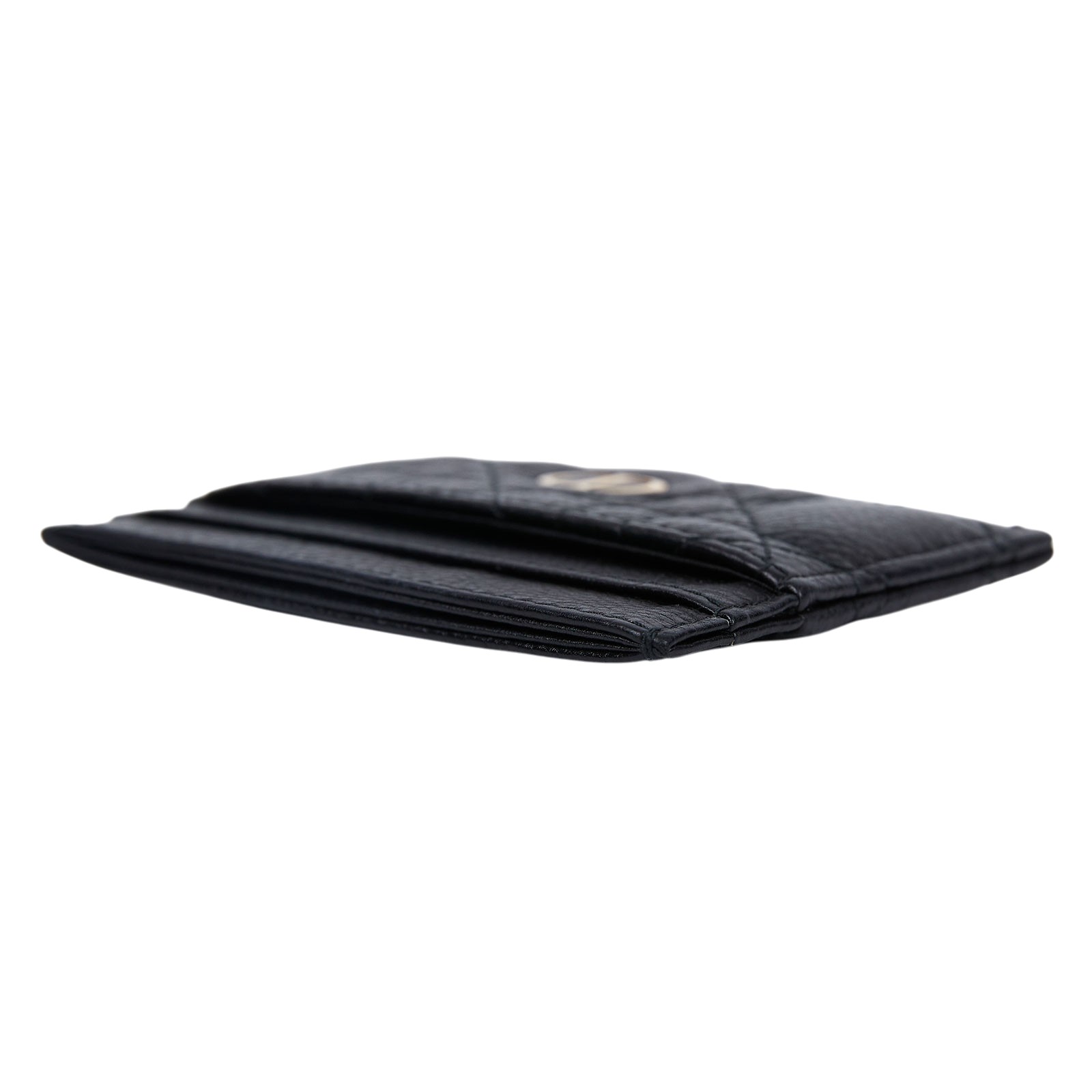 迪奧 CHRISTIAN DIOR Caro 5 隔層卡片套 卡夾 小牛皮 S5130UWHC 黑藤格卡夾 防塵袋/原廠盒子