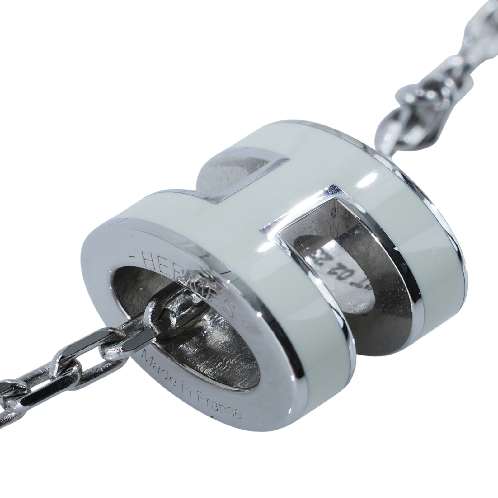 愛馬仕 Hermes Mini Pop H 墜飾 白色 H147992FP49 ST 02 23 銀白POP項鍊 MINI 原廠盒子