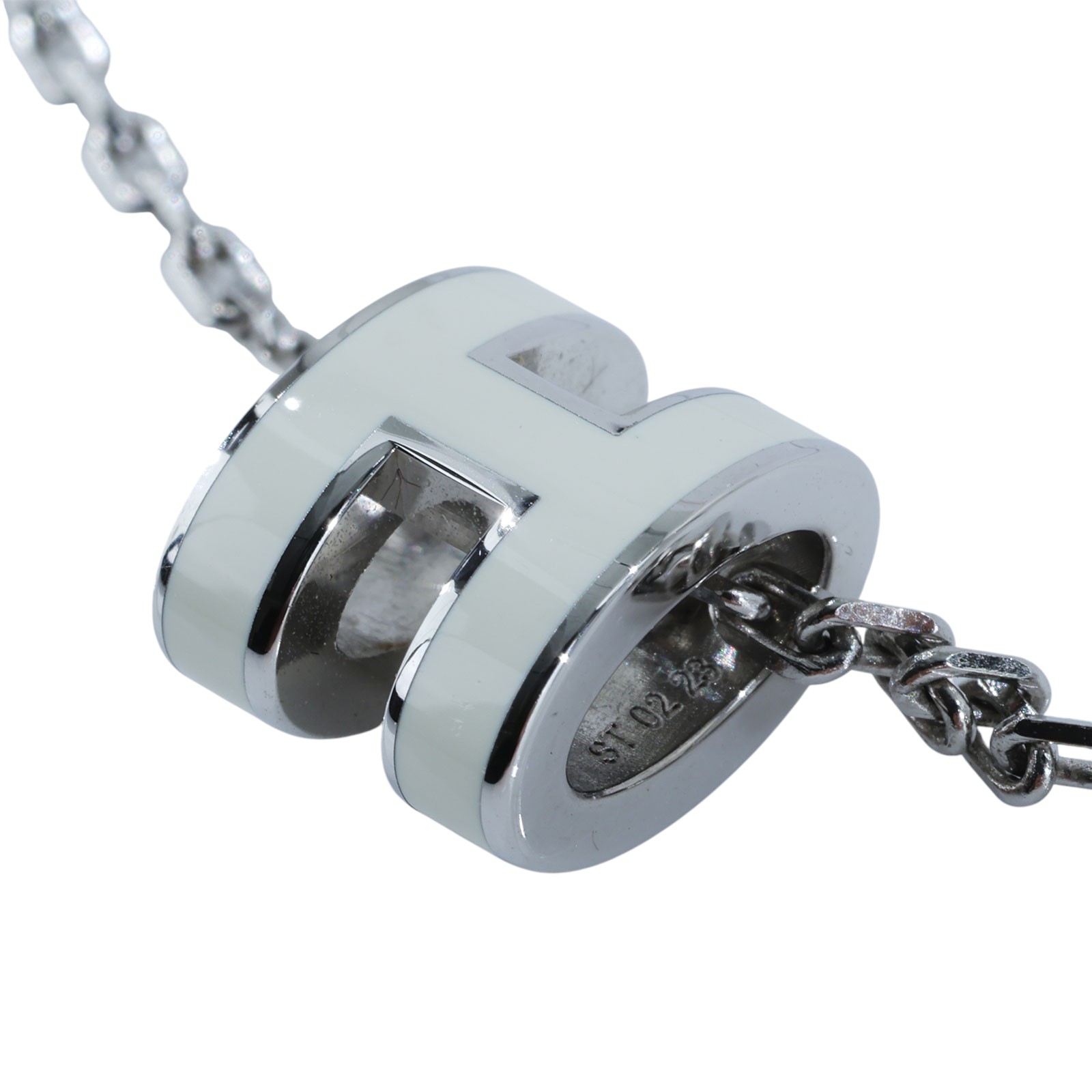 愛馬仕 Hermes Mini Pop H 墜飾 白色 H147992FP49 ST 02 23 銀白POP項鍊 MINI 原廠盒子