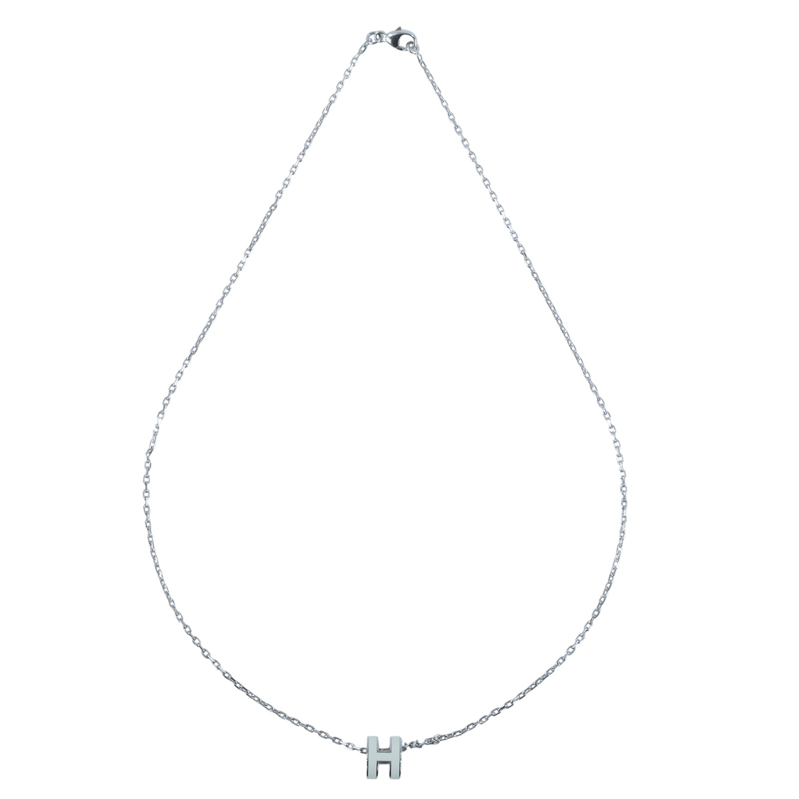 愛馬仕 Hermes Mini Pop H 墜飾 白色 H147992FP49 ST 02 23 銀白POP項鍊 MINI 原廠盒子