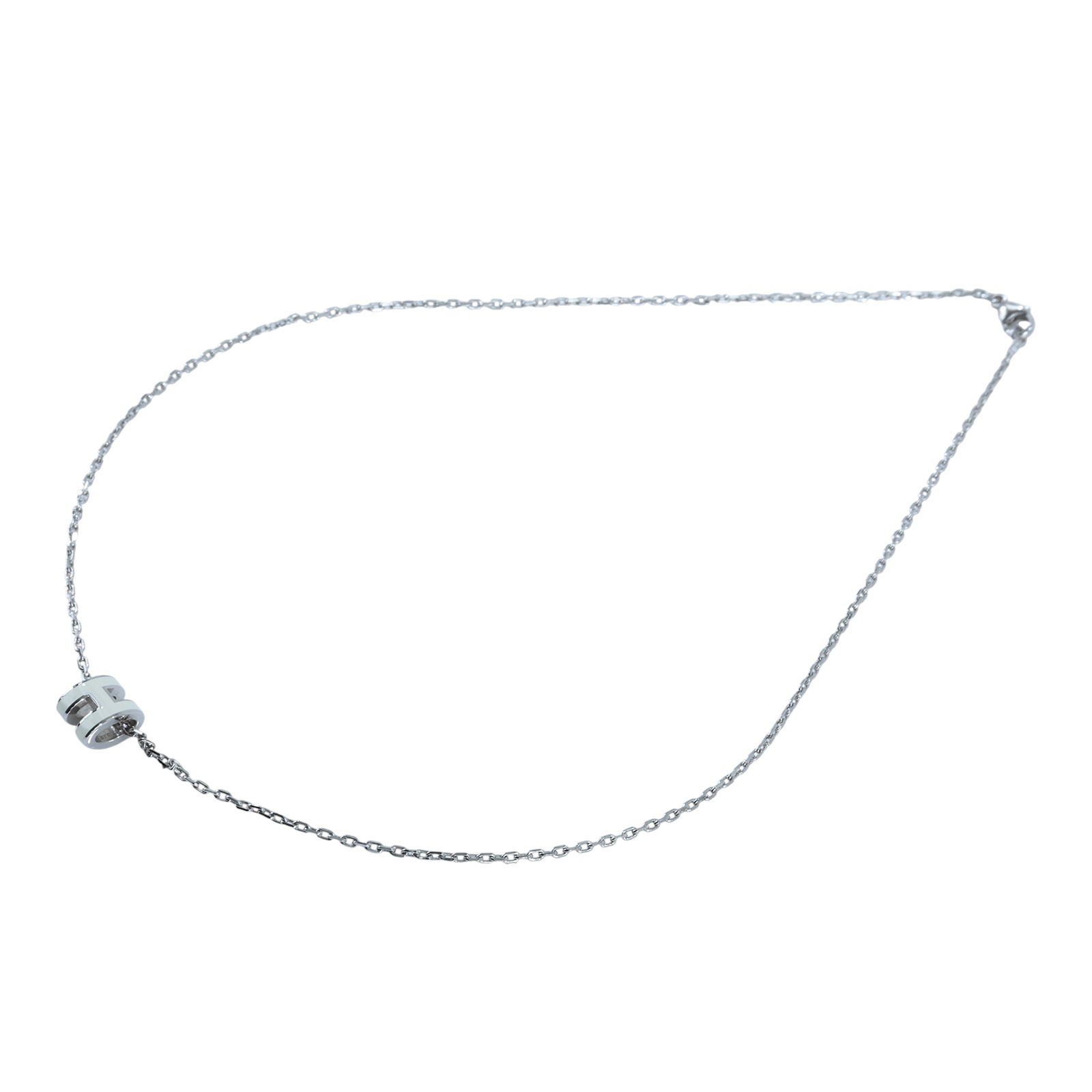 愛馬仕 Hermes Mini Pop H 墜飾 白色 H147992FP49 ST 02 23 銀白POP項鍊 MINI 原廠盒子