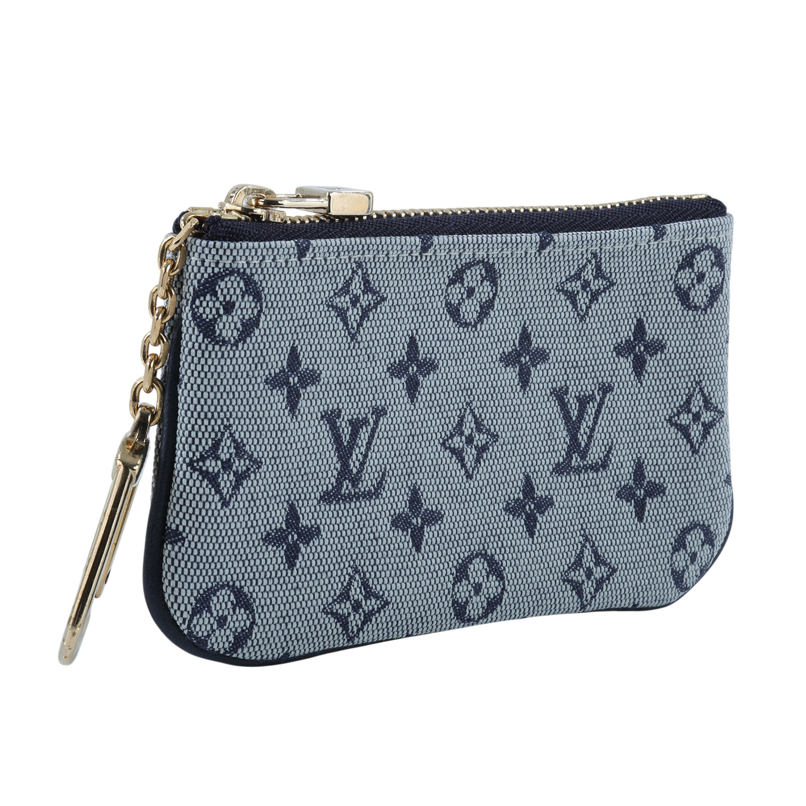 路易威登 LOUIS VUITTON 老花 Monogram 緹花織布 零錢包 鑰匙扣 M92236 深藍緹花零錢鑰匙包 無附屬品