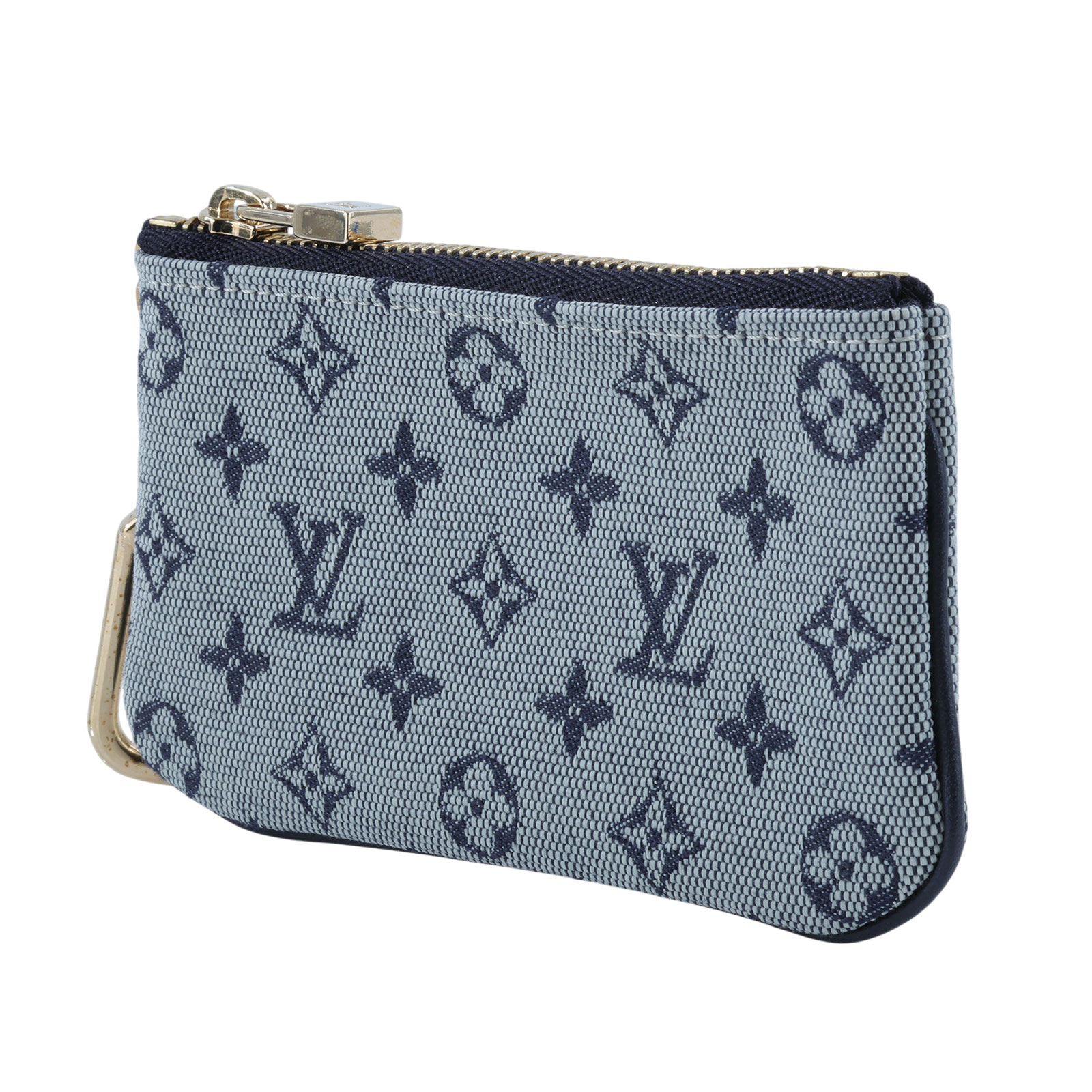 路易威登 LOUIS VUITTON 老花 Monogram 緹花織布 零錢包 鑰匙扣 M92236 深藍緹花零錢鑰匙包 無附屬品