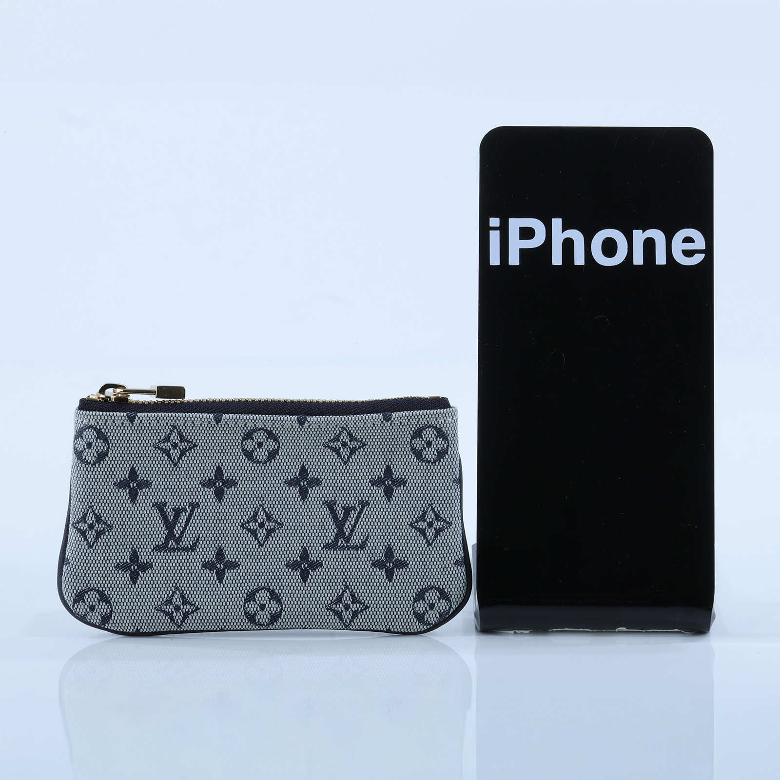 路易威登 LOUIS VUITTON 老花 Monogram 緹花織布 零錢包 鑰匙扣 M92236 深藍緹花零錢鑰匙包 無附屬品