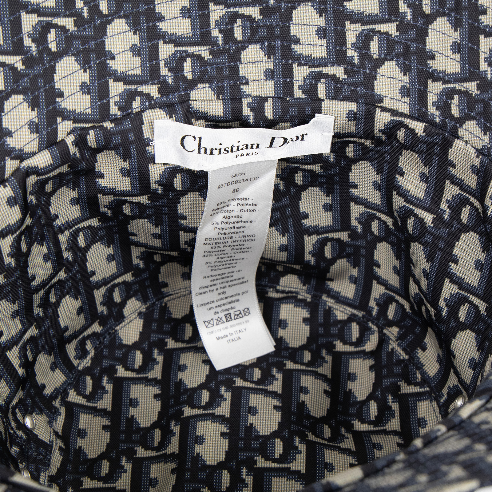 迪奧 CHRISTIAN DIOR 漁夫帽 95TDD923A130_56 老花漁夫帽 無附屬品