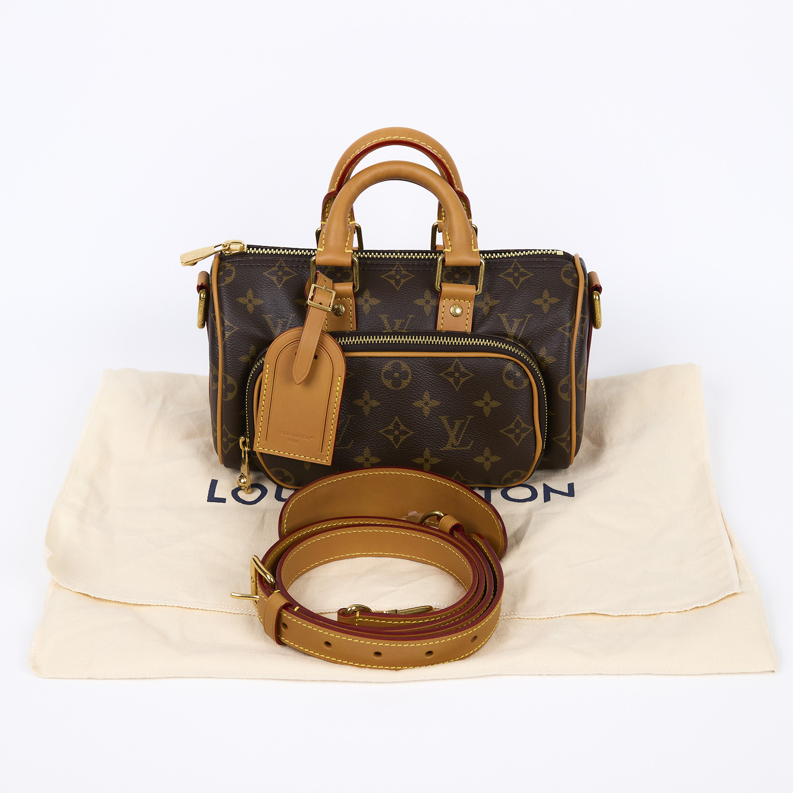 路易威登 LOUIS VUITTON Keepall 25 Cargo 手提 肩背 波士頓包 M14981 晶片款  防塵袋