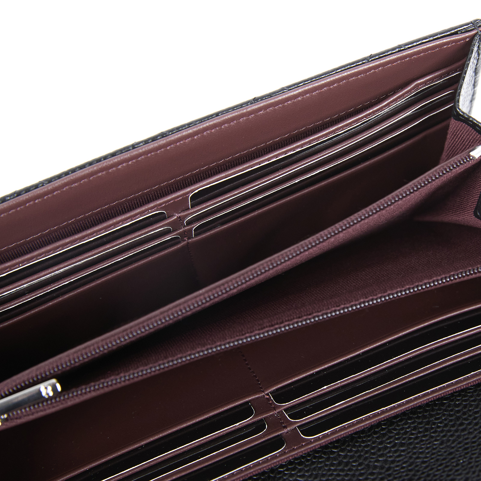 香奈兒 CHANEL CC LOGO 荔枝皮 菱格紋 扣式 長夾 A80758 晶片款 黑銀荔枝COCO長夾 防塵袋