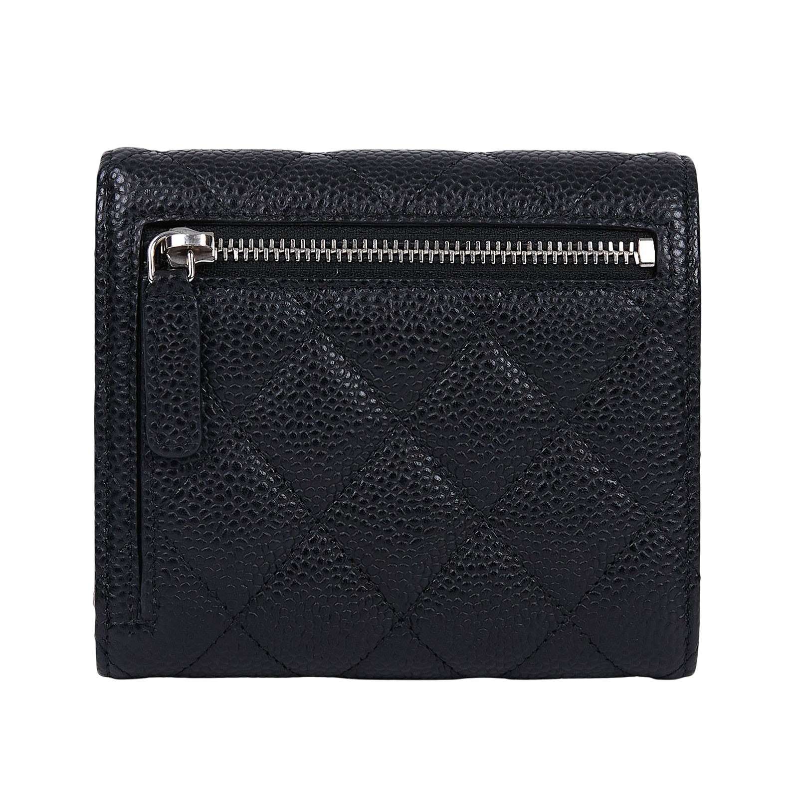 香奈兒 CHANEL 經典 小型 口蓋 皮夾 短夾  AP0231 27開 黑銀荔枝三折短夾 防塵袋/原廠盒子/保證卡