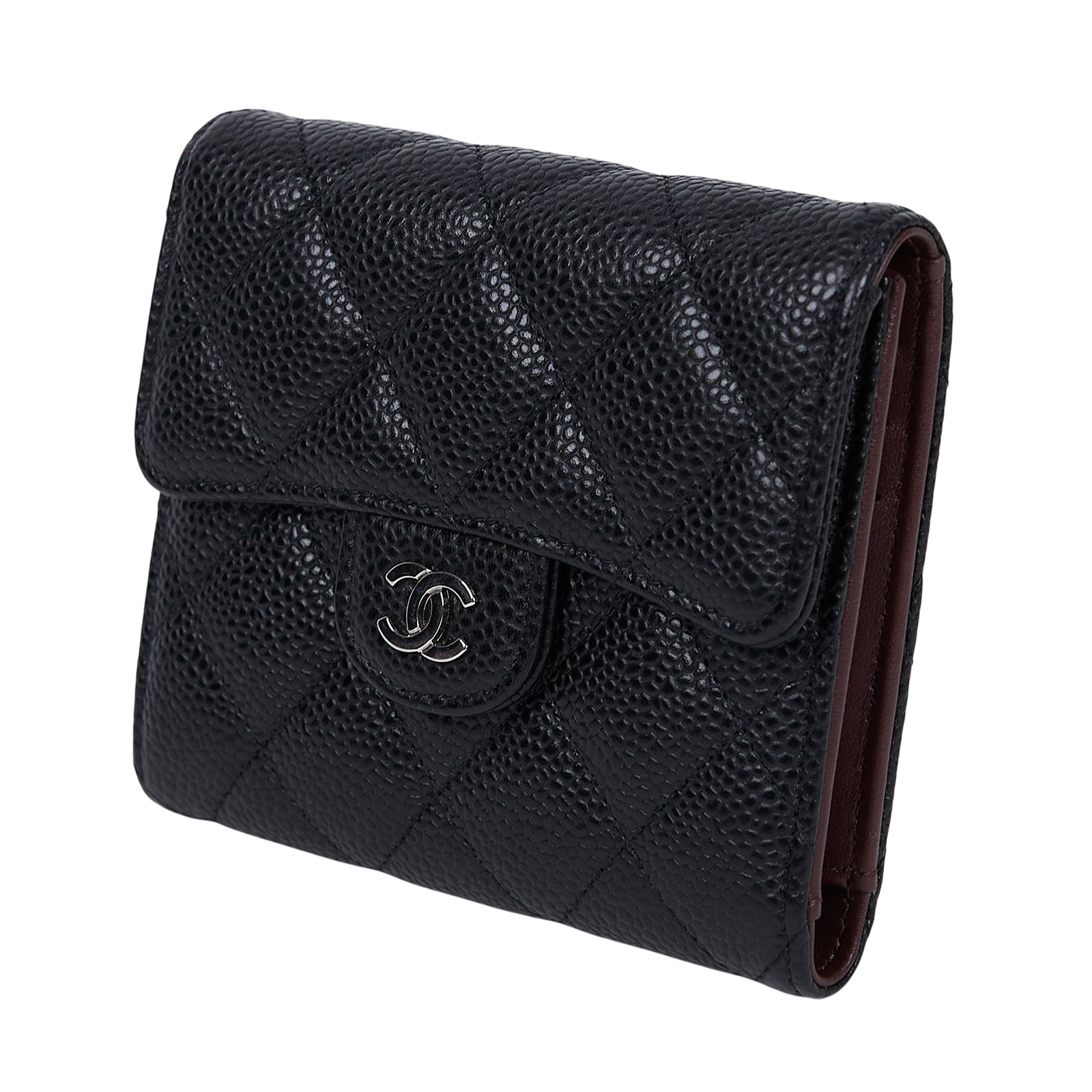 香奈兒 CHANEL 經典 小型 口蓋 皮夾 短夾  AP0231 27開 黑銀荔枝三折短夾 防塵袋/原廠盒子/保證卡