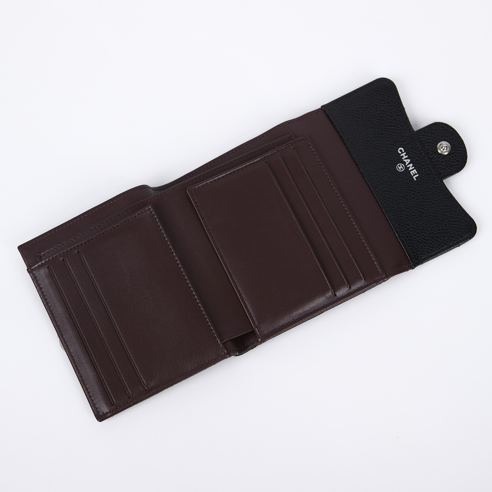 香奈兒 CHANEL 經典 小型 口蓋 皮夾 短夾  AP0231 27開 黑銀荔枝三折短夾 防塵袋/原廠盒子/保證卡