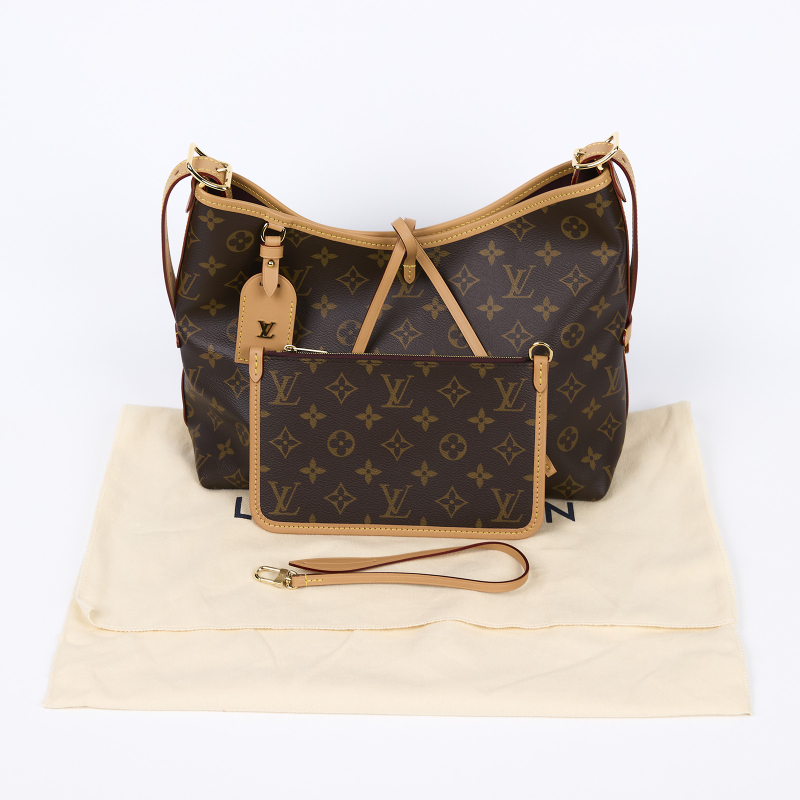 路易威登 LOUIS VUITTON CarryAll PM 原花 肩背包 M46203 晶片款 原花CARRYALL PM 防塵袋/內袋