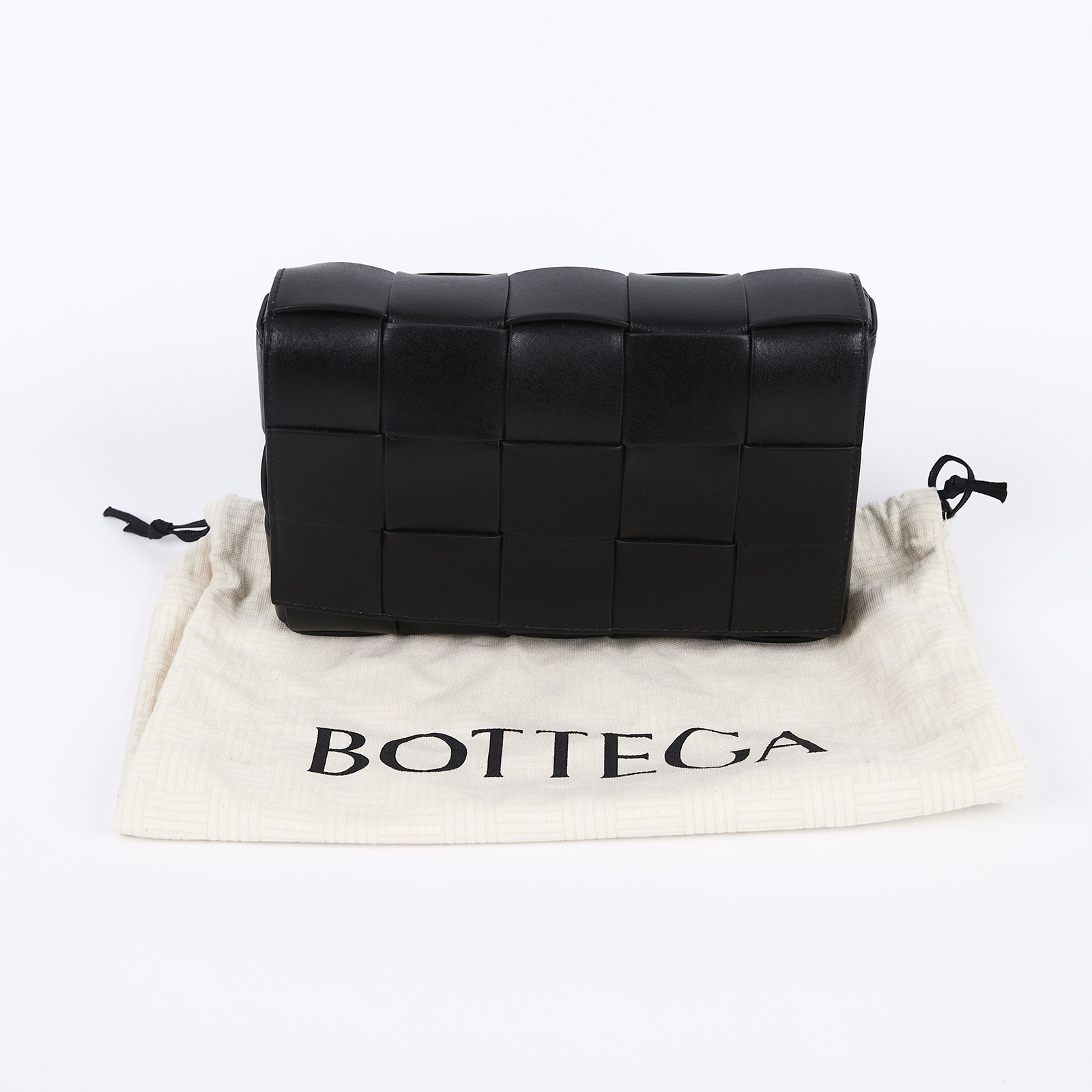 寶緹嘉 BOTTEGA VENETA Small Cassette 編織包 730848VMAY CASSETTE 黑色5X3 防塵袋