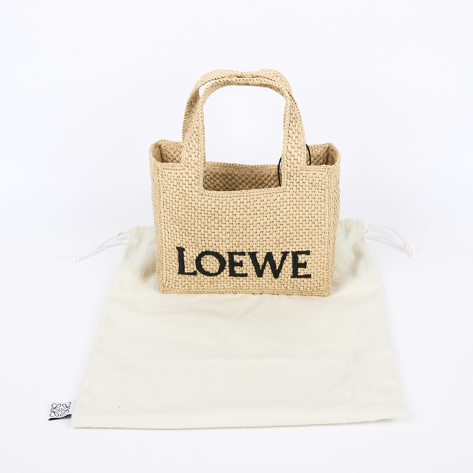 羅意威 LOEWE Follow Mini Font 托特包  草編FONT TOTE  MINI 2WAY 防塵袋